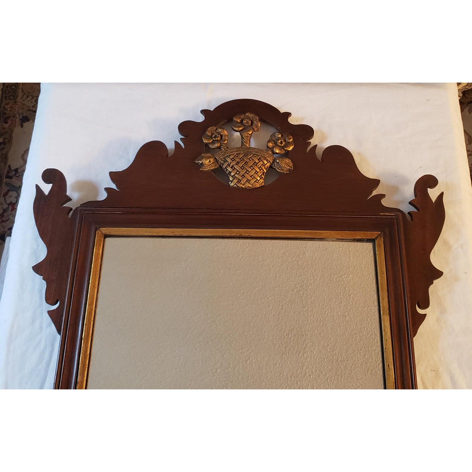 North American Late 18th Century Chippendale Mahogany Mirror