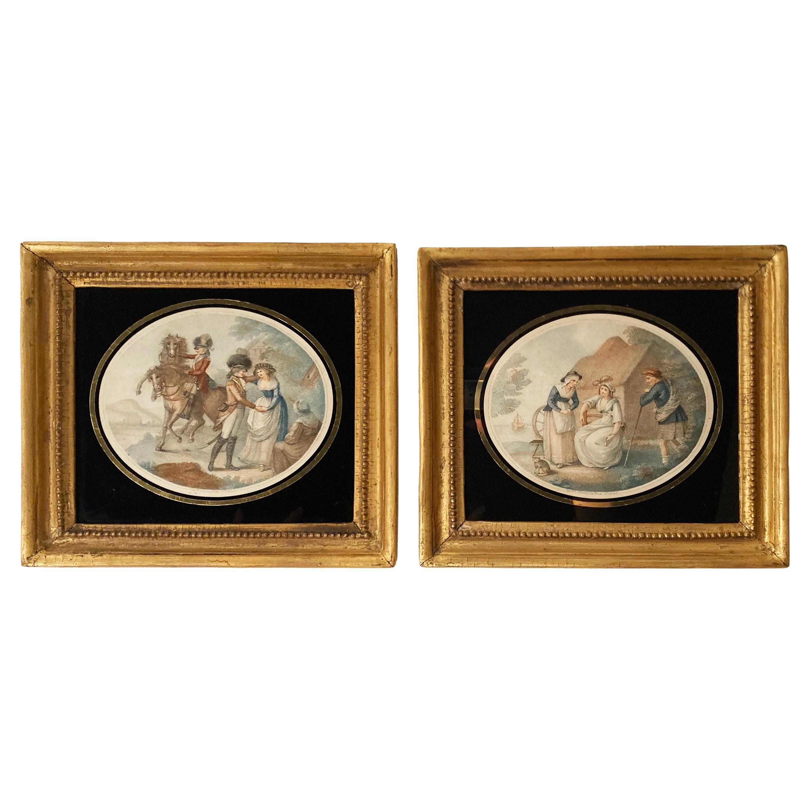Late 18th Century Color Print Engravings after Originals by Artist Henry William For Sale