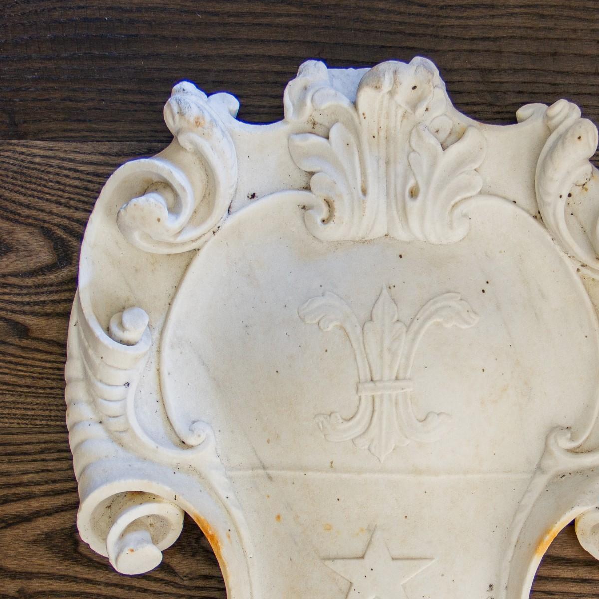 Late 18th Century Continental Carved Marble Cartouche 1