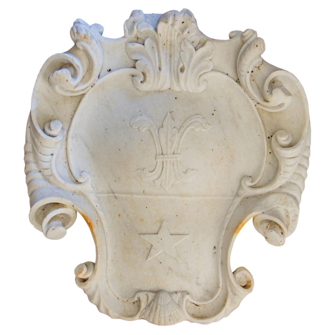 Late 18th Century Continental Carved Marble Cartouche