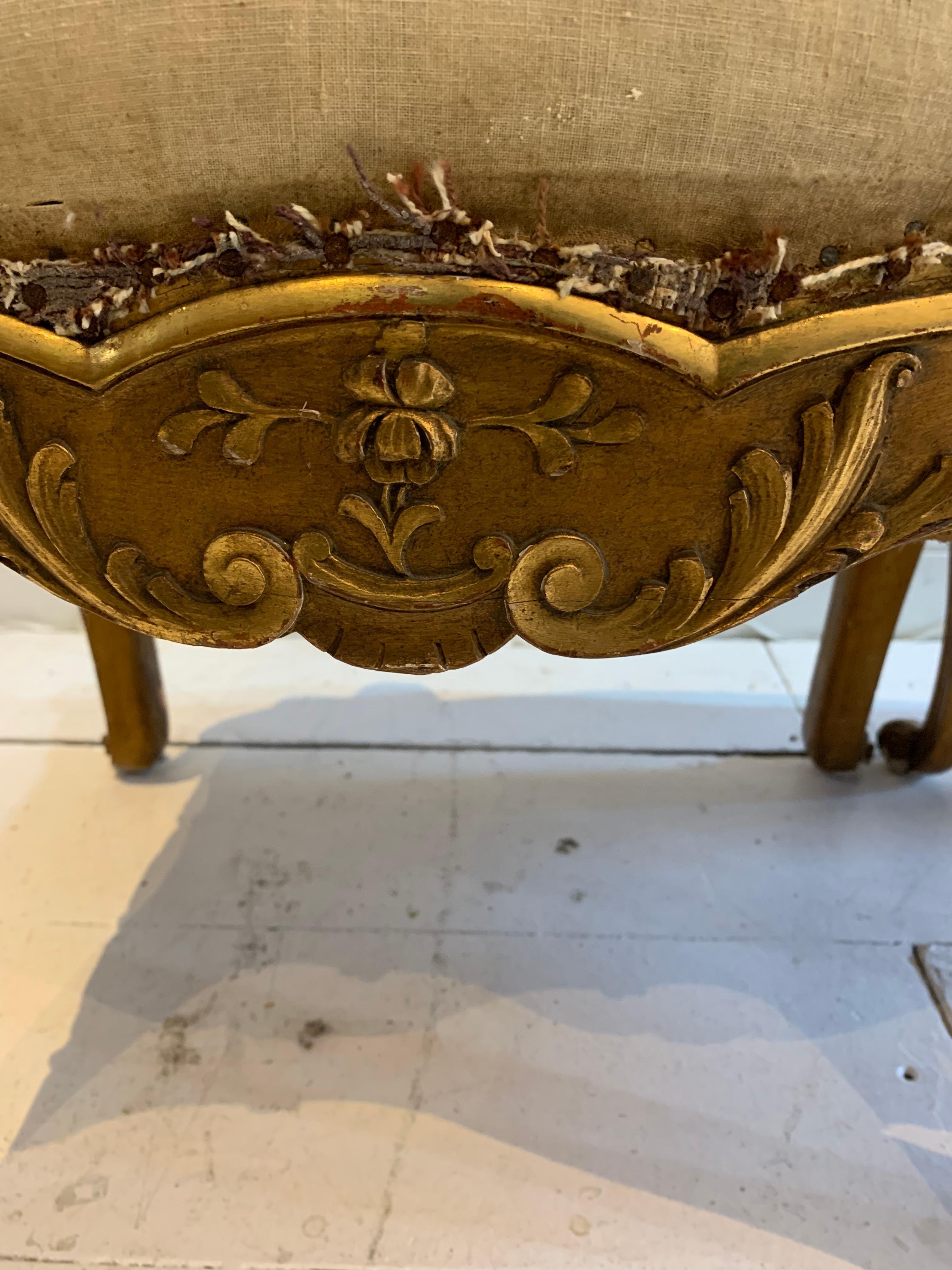 Late 18th Century Country House Giltwood Bench/Window Seat For Sale 6