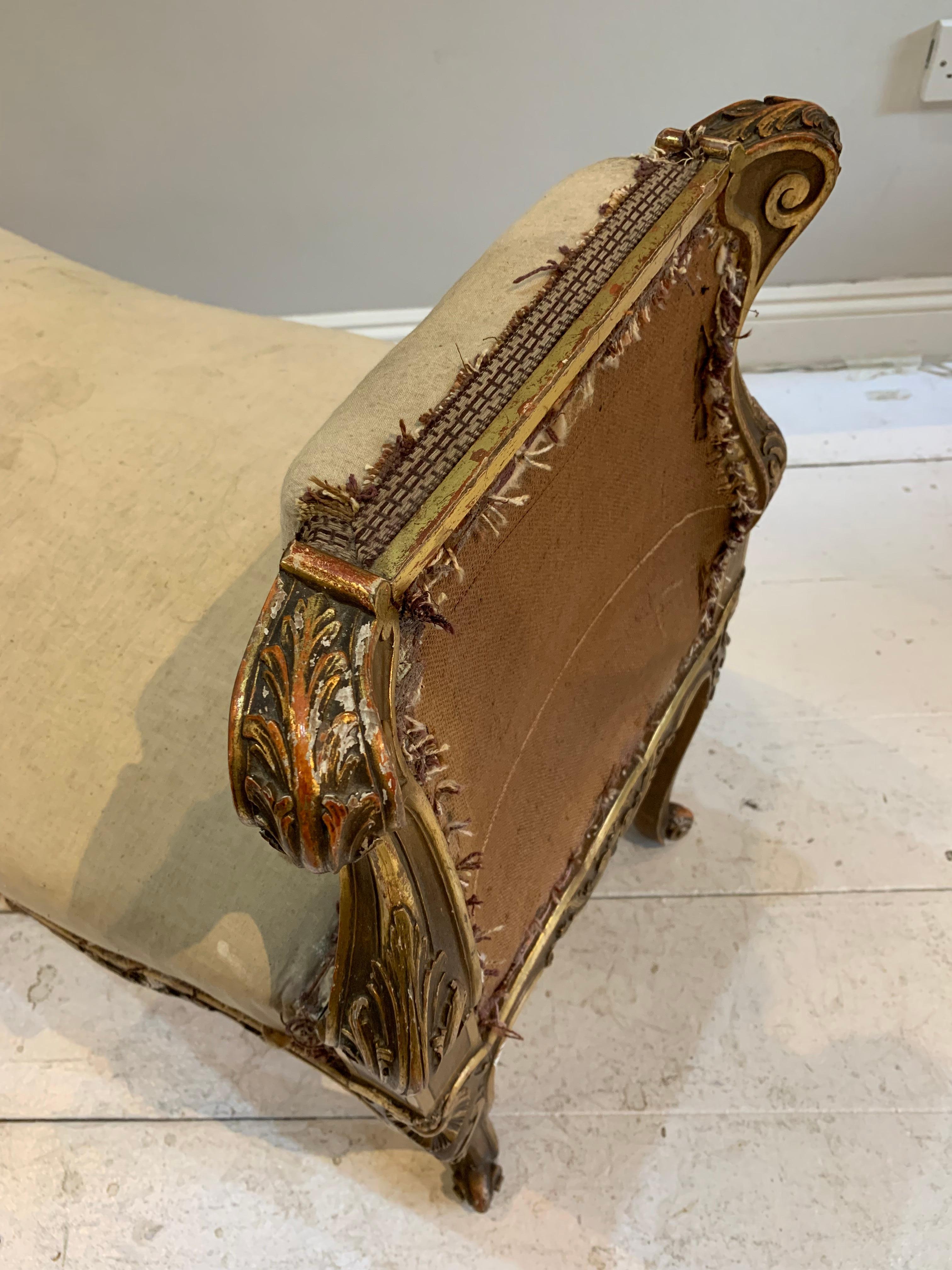Late 18th Century Country House Giltwood Bench/Window Seat For Sale 1