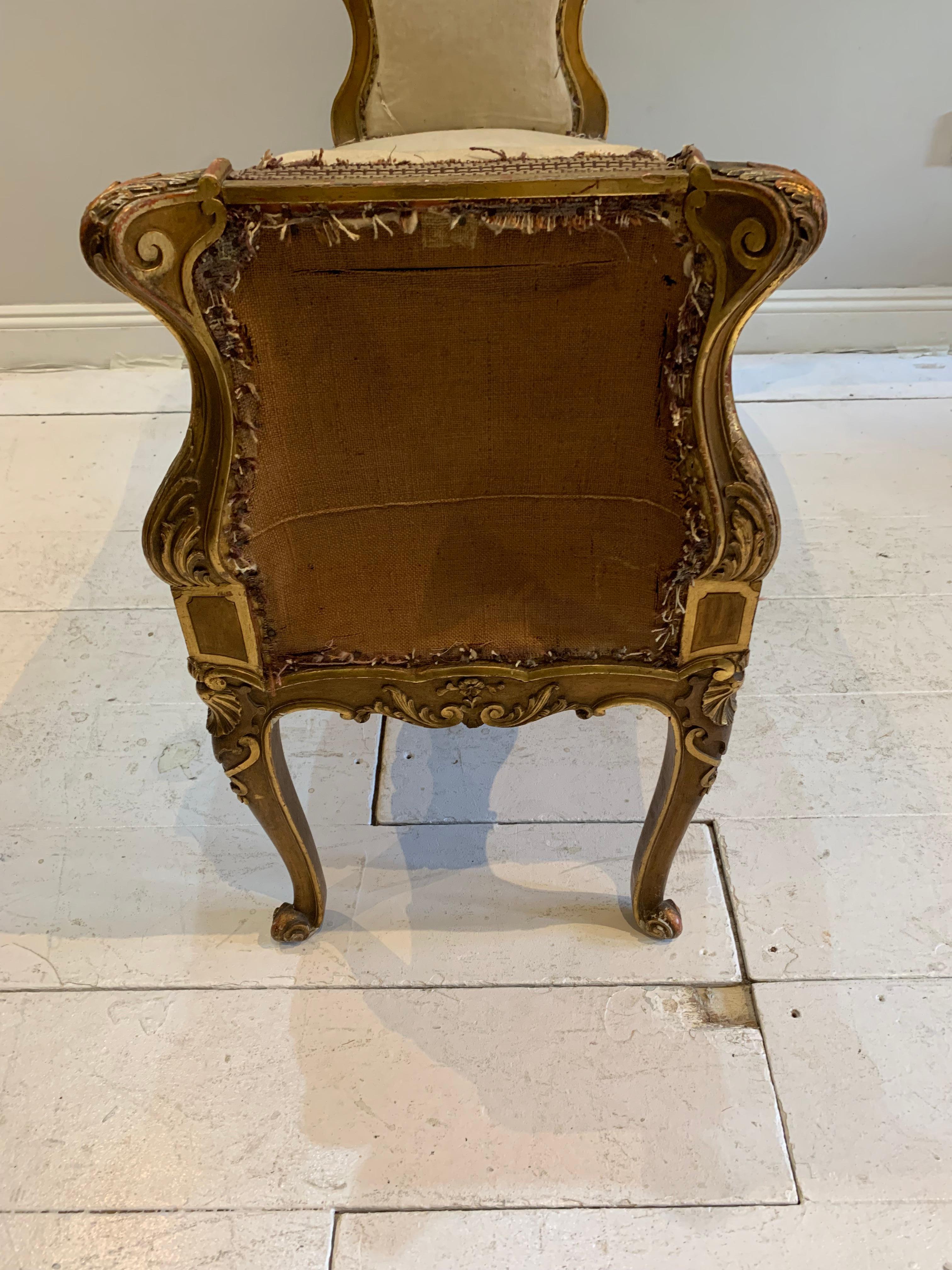 Late 18th Century Country House Giltwood Bench/Window Seat For Sale 2