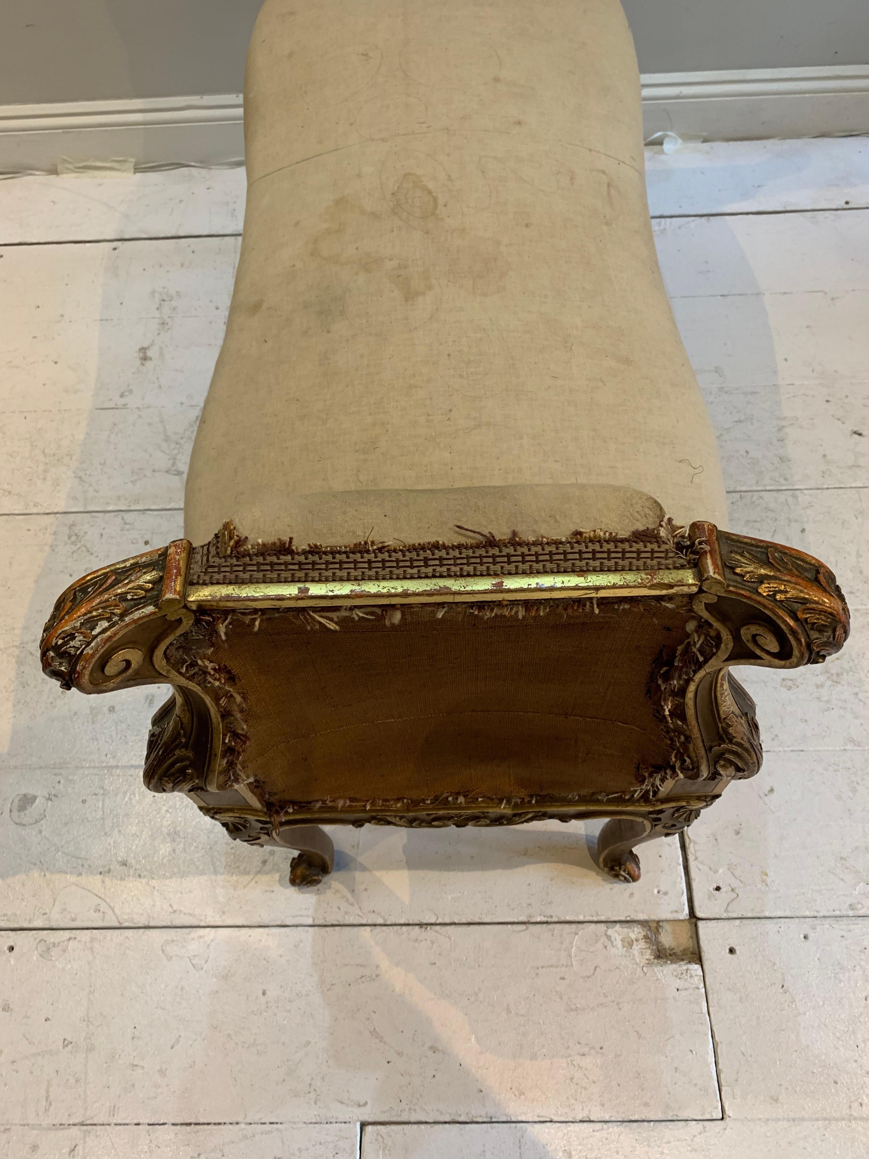 Late 18th Century Country House Giltwood Bench/Window Seat For Sale 3