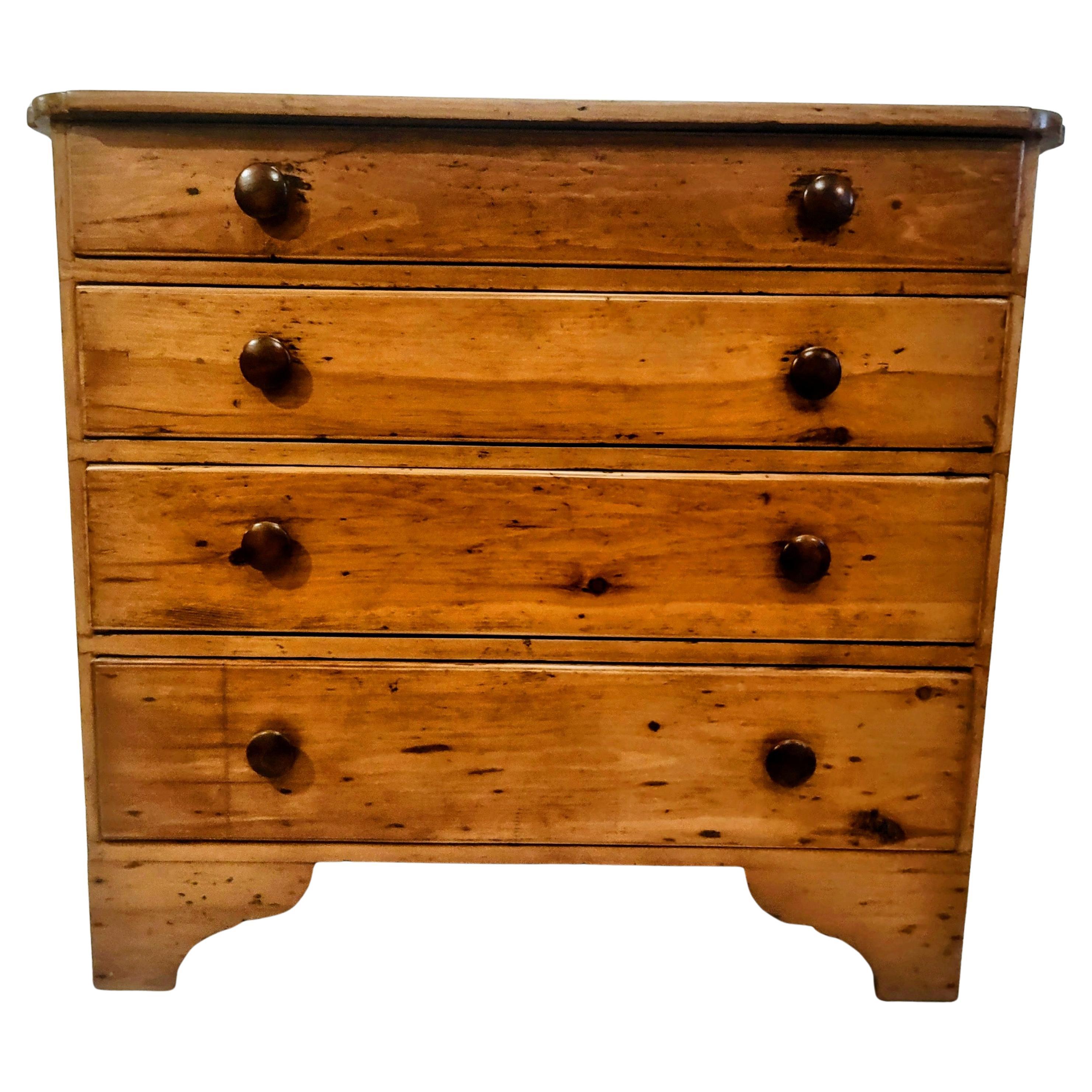 Late 18th Century Country Pine Chest For Sale