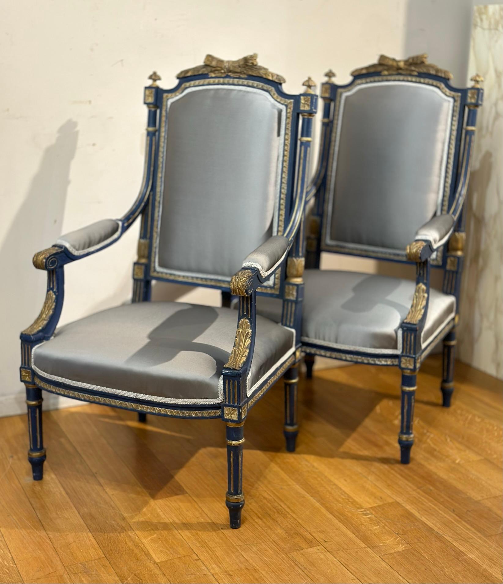 Late 18th Century Couple of Piedmont Armchairs In Good Condition For Sale In Firenze, FI
