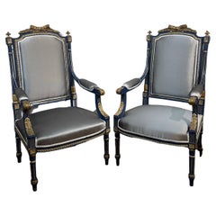 Fin du 18e siècle Couple de fauteuils piémontais
