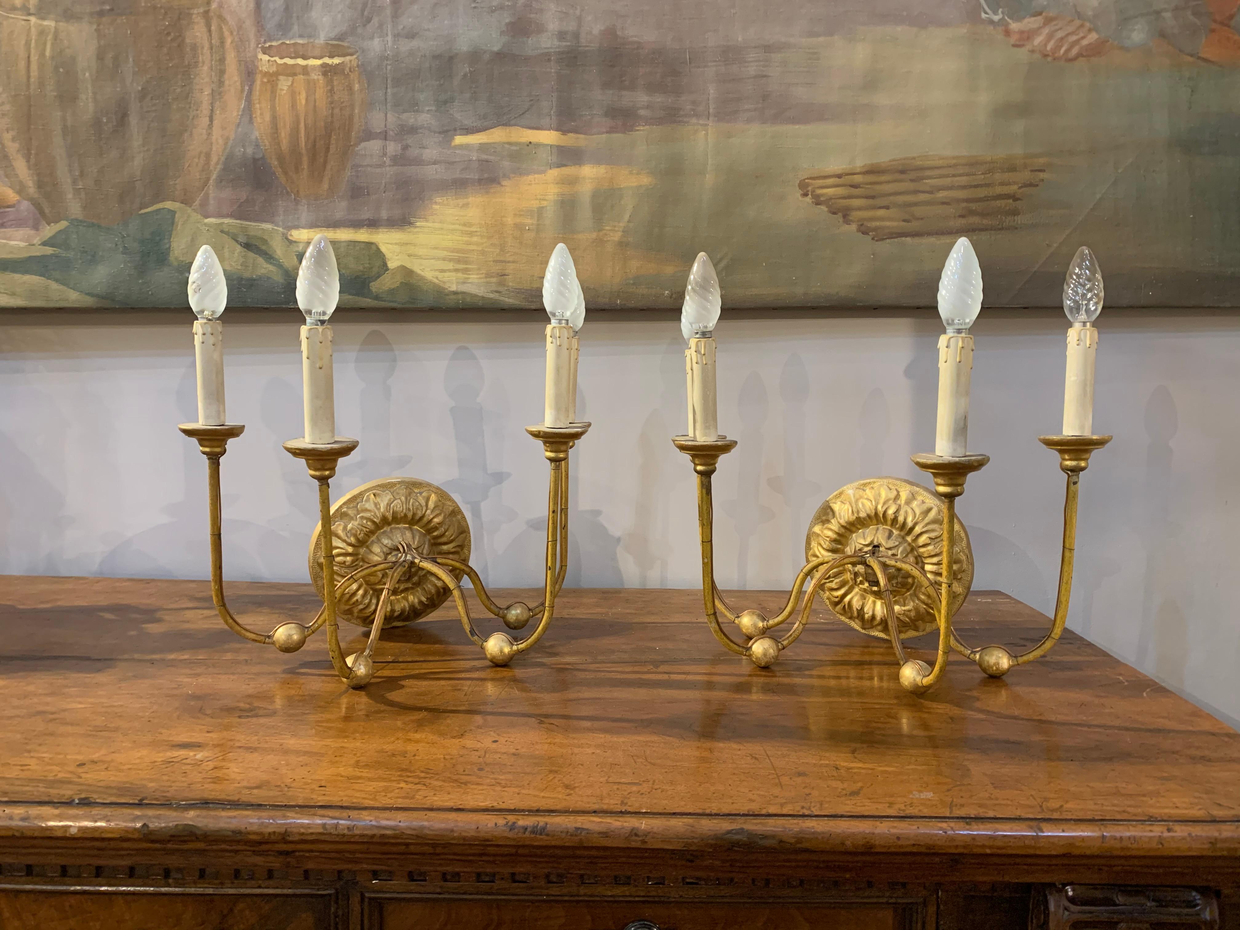 Late 18th century, couple of Tuscany Directory style appliques 2