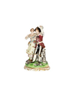 Dancing Couple Figurine Sculptures by Volksted, Late 18th Century