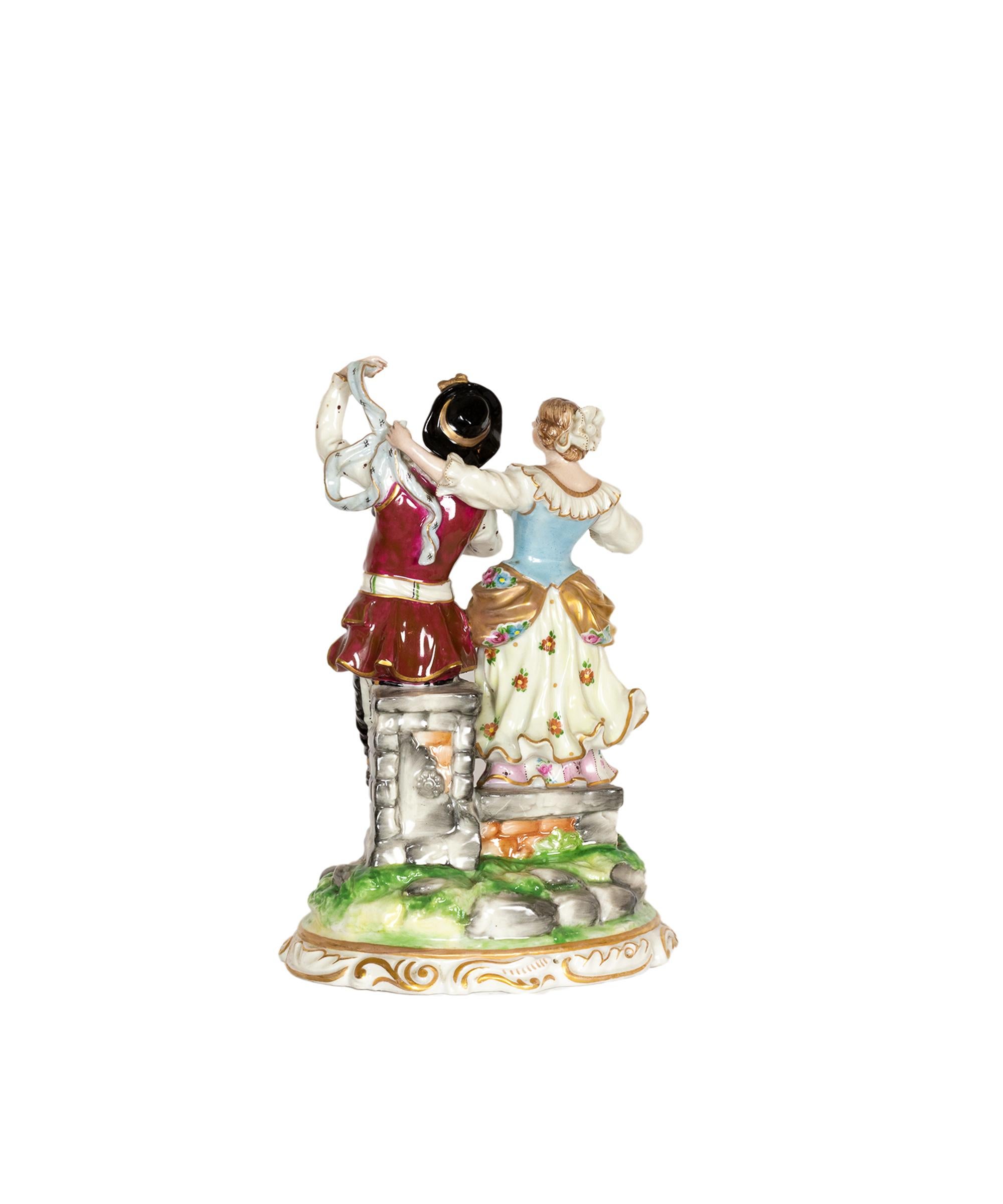 Estatuilla de pareja de baile de finales del siglo XVIII, de Volksted Barroco en venta