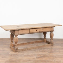 Late 18th Century Danish Baroque Oak Refectory Library Table Console