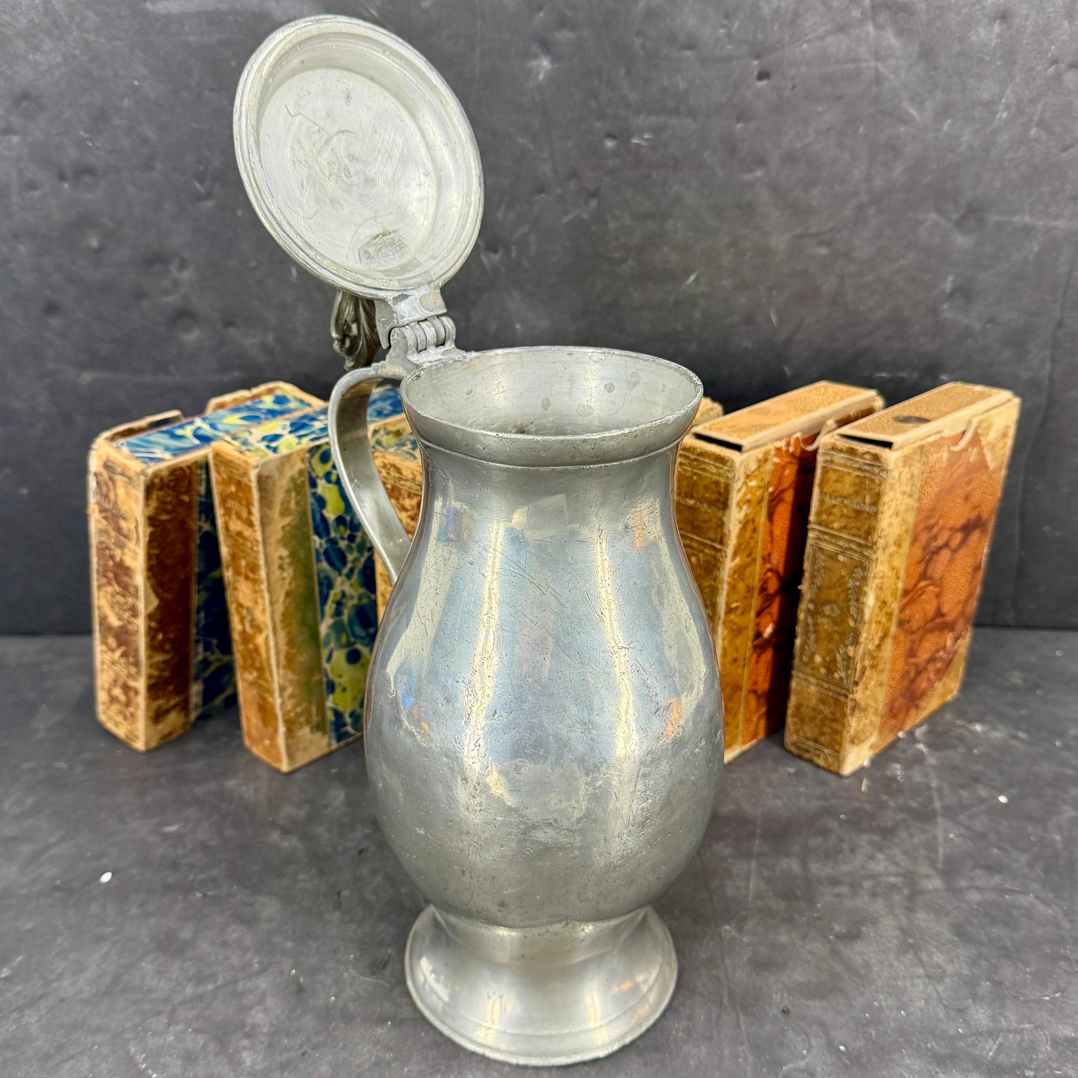 Late 18th Century Danish Pewter Tankard Jug with Lid For Sale 10