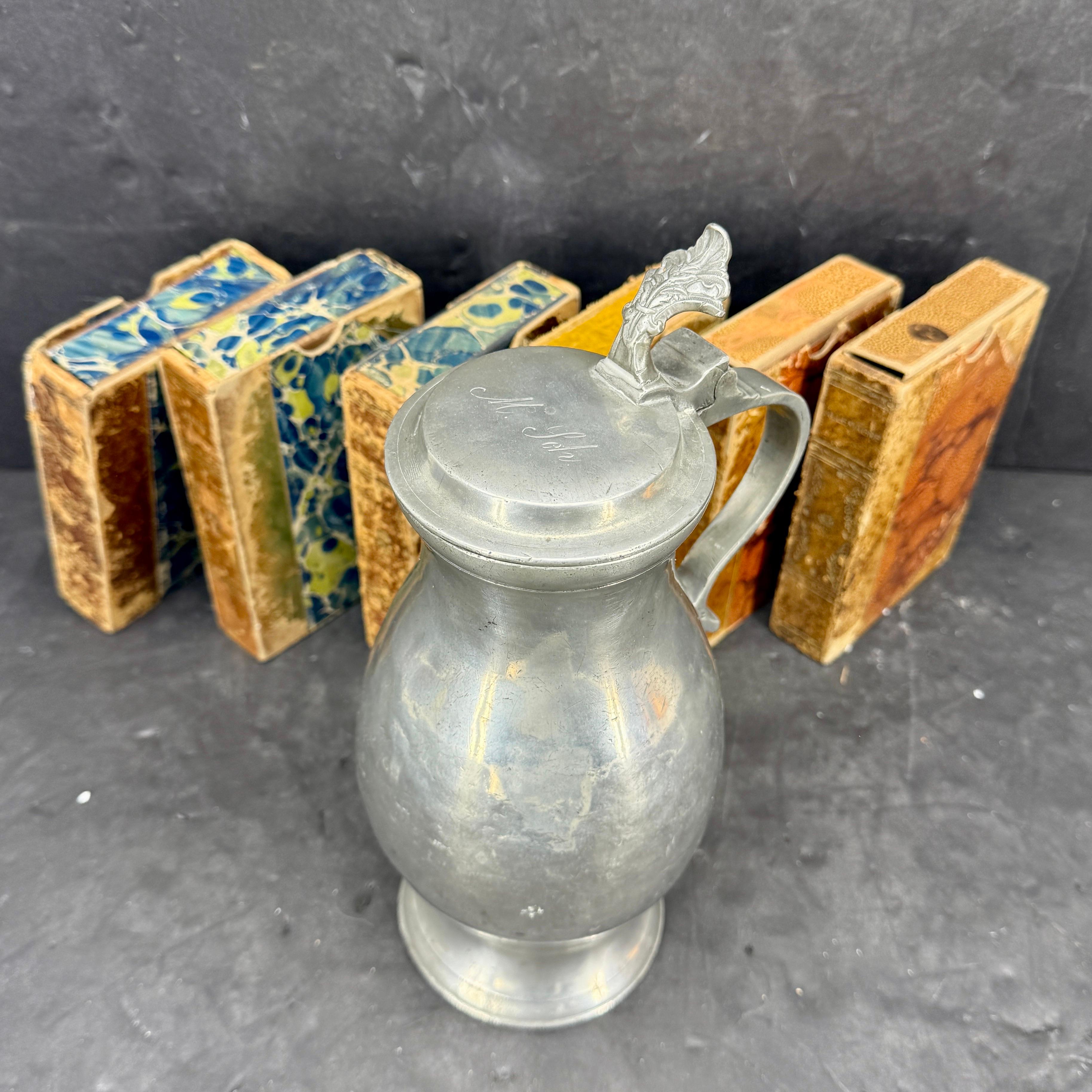 Late 18th Century Danish Pewter Tankard Jug with Lid For Sale 3