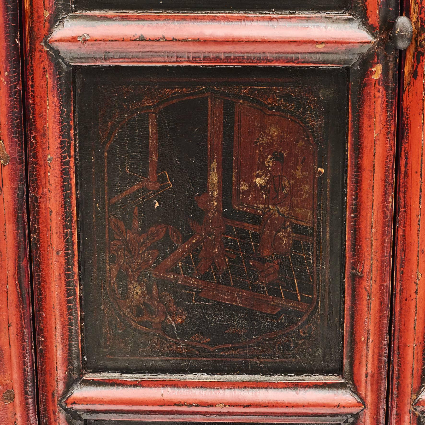 Iron Late 18th Century Decorated Cabinet from Shanxi, China For Sale