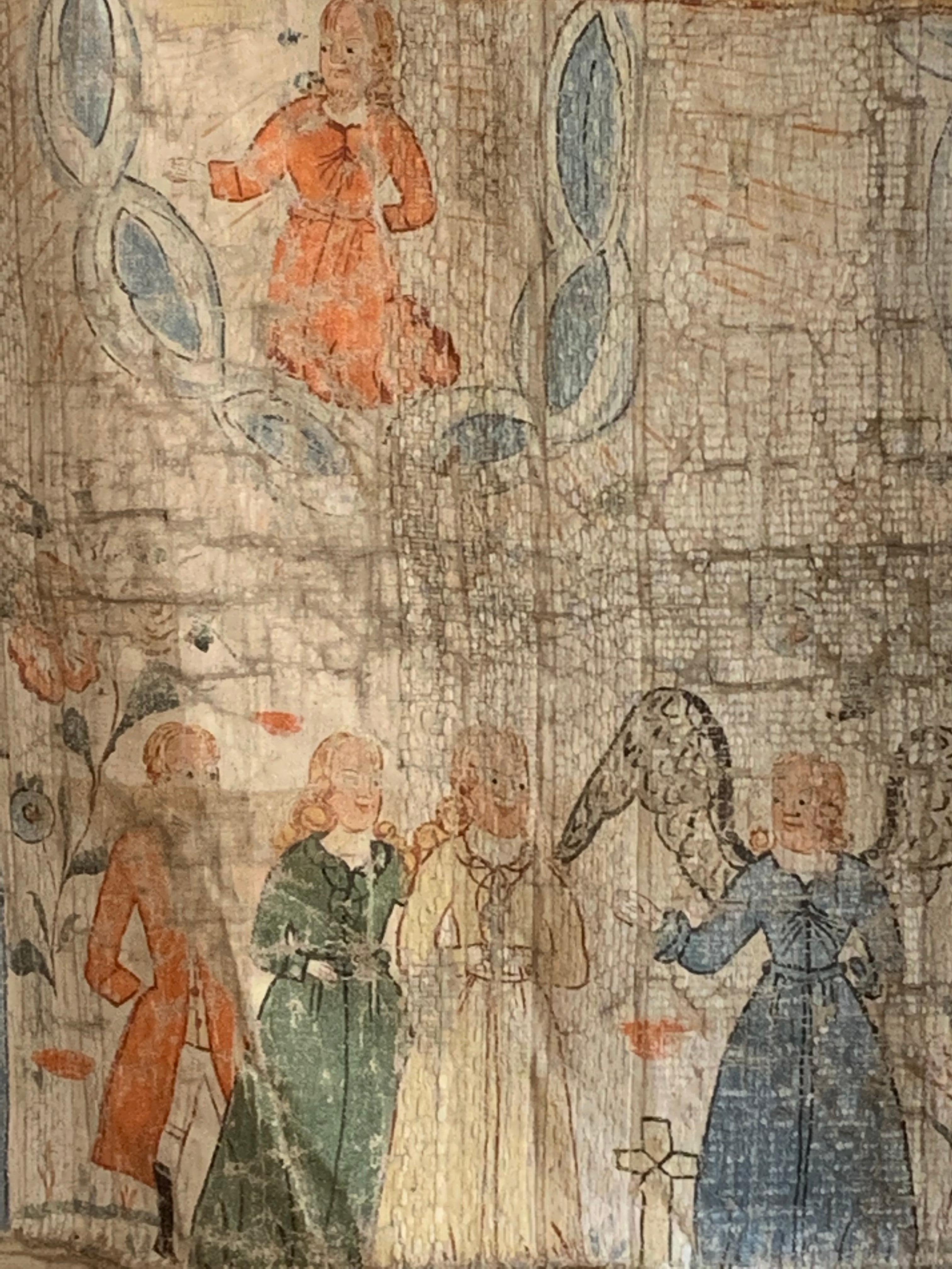 Fin du 18e siècle Tenture décorative biblique folklorique suédoise à double face  en vente 2