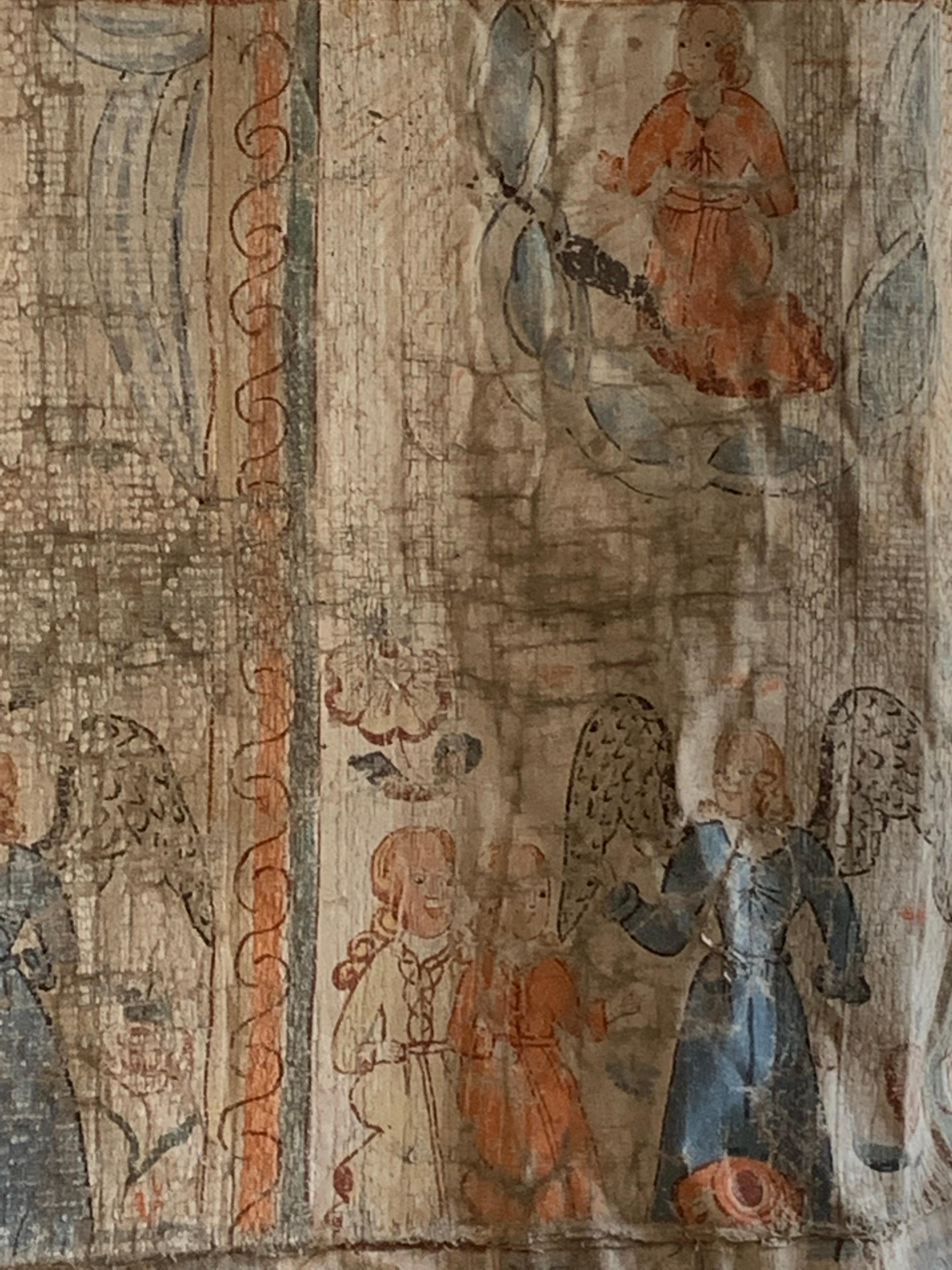 Fin du 18e siècle Tenture décorative biblique folklorique suédoise à double face  en vente 3