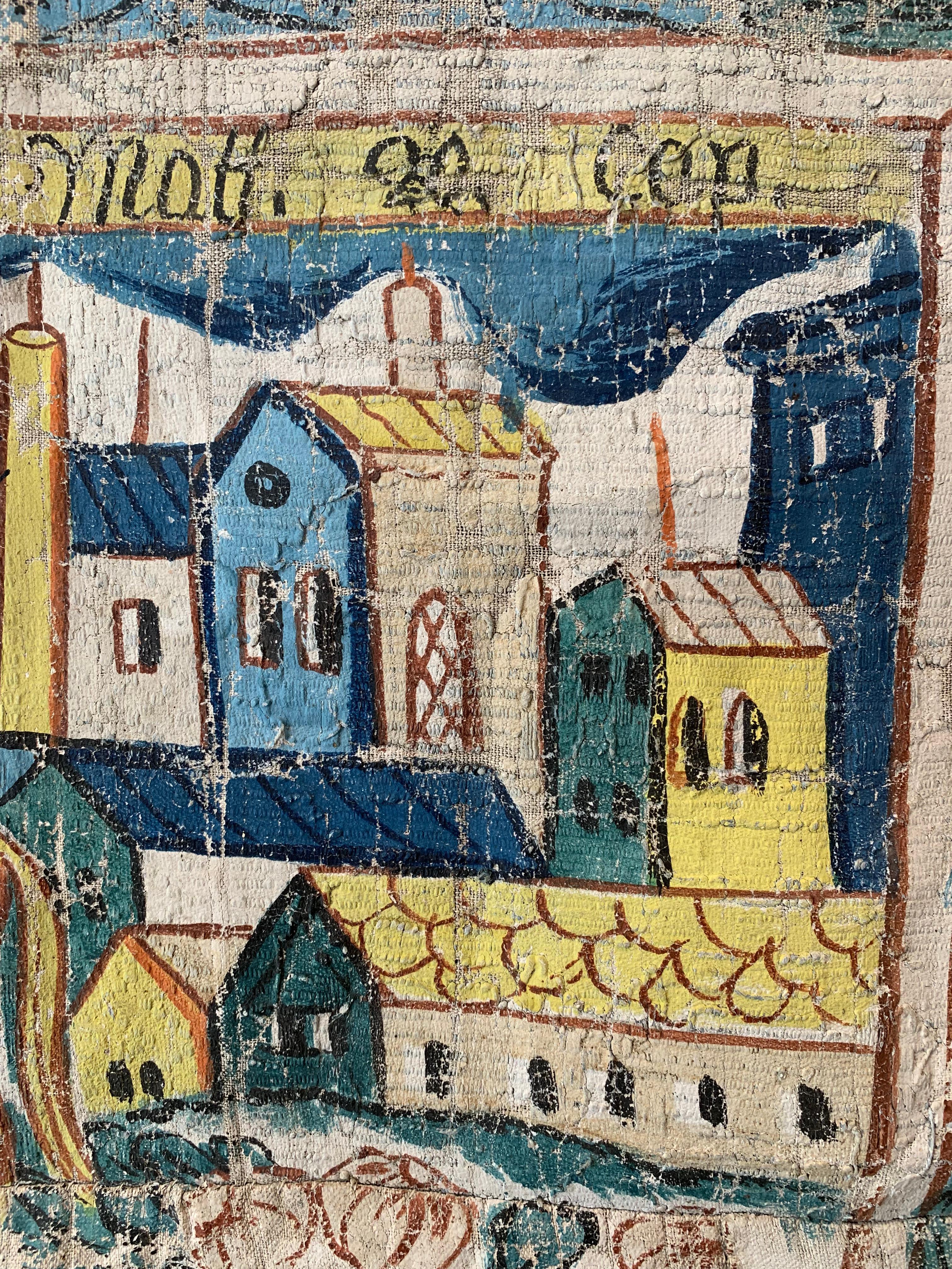 Gustavien Fin du 18e siècle Tenture décorative biblique folklorique suédoise à double face  en vente