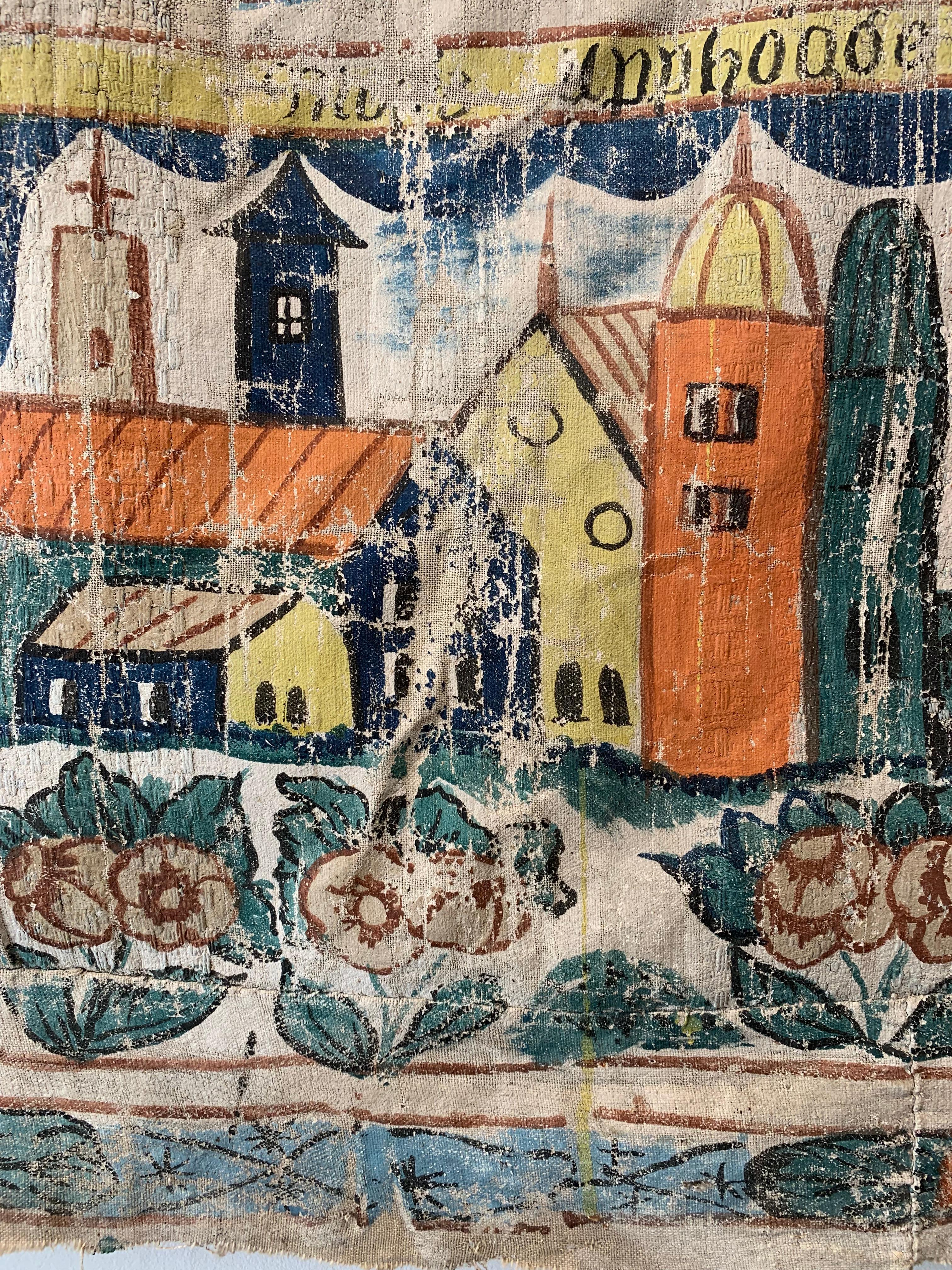Suédois Fin du 18e siècle Tenture décorative biblique folklorique suédoise à double face  en vente