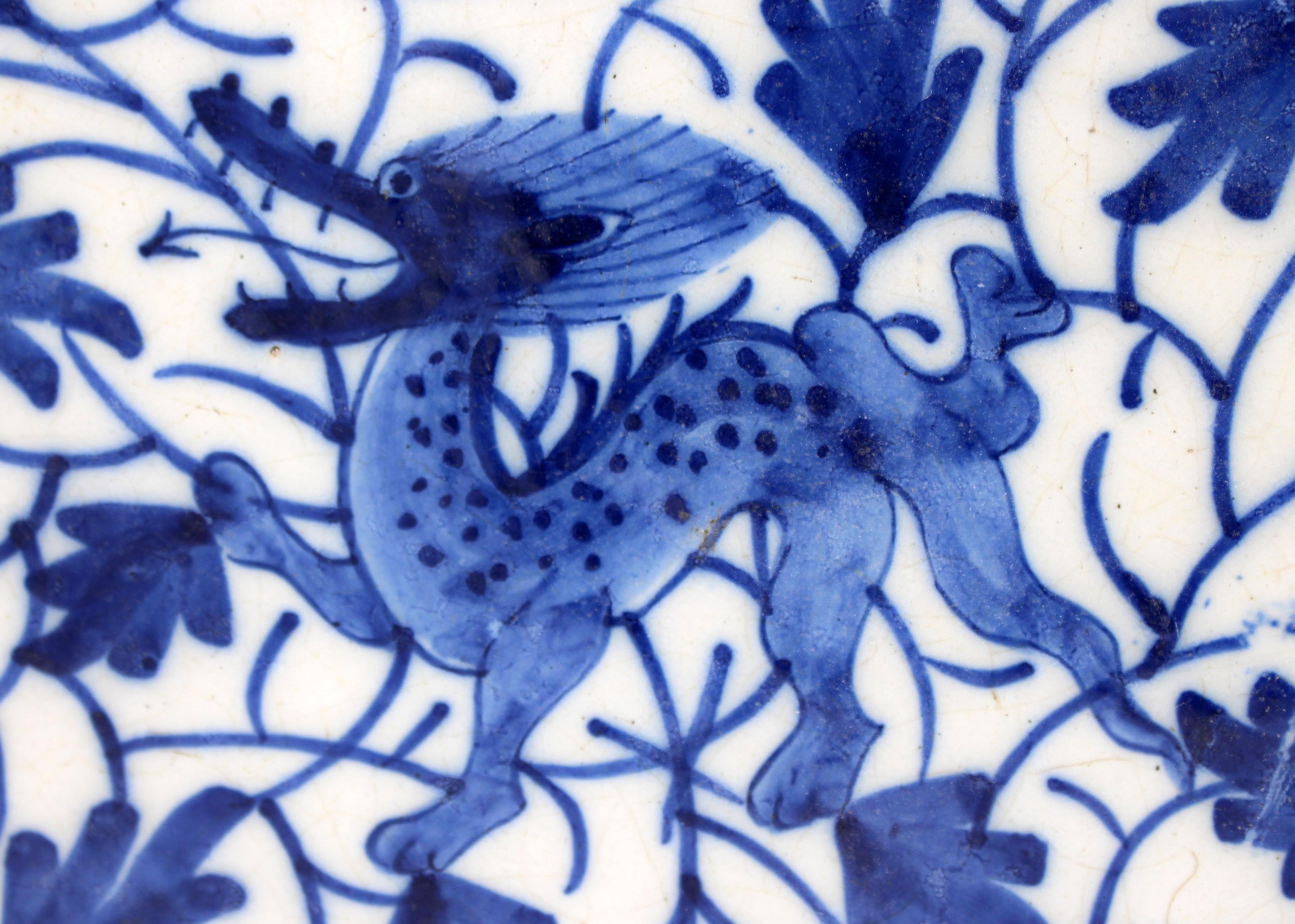 Néerlandais Fin du 18e siècle - Charger bleu et blanc de Delft en vente