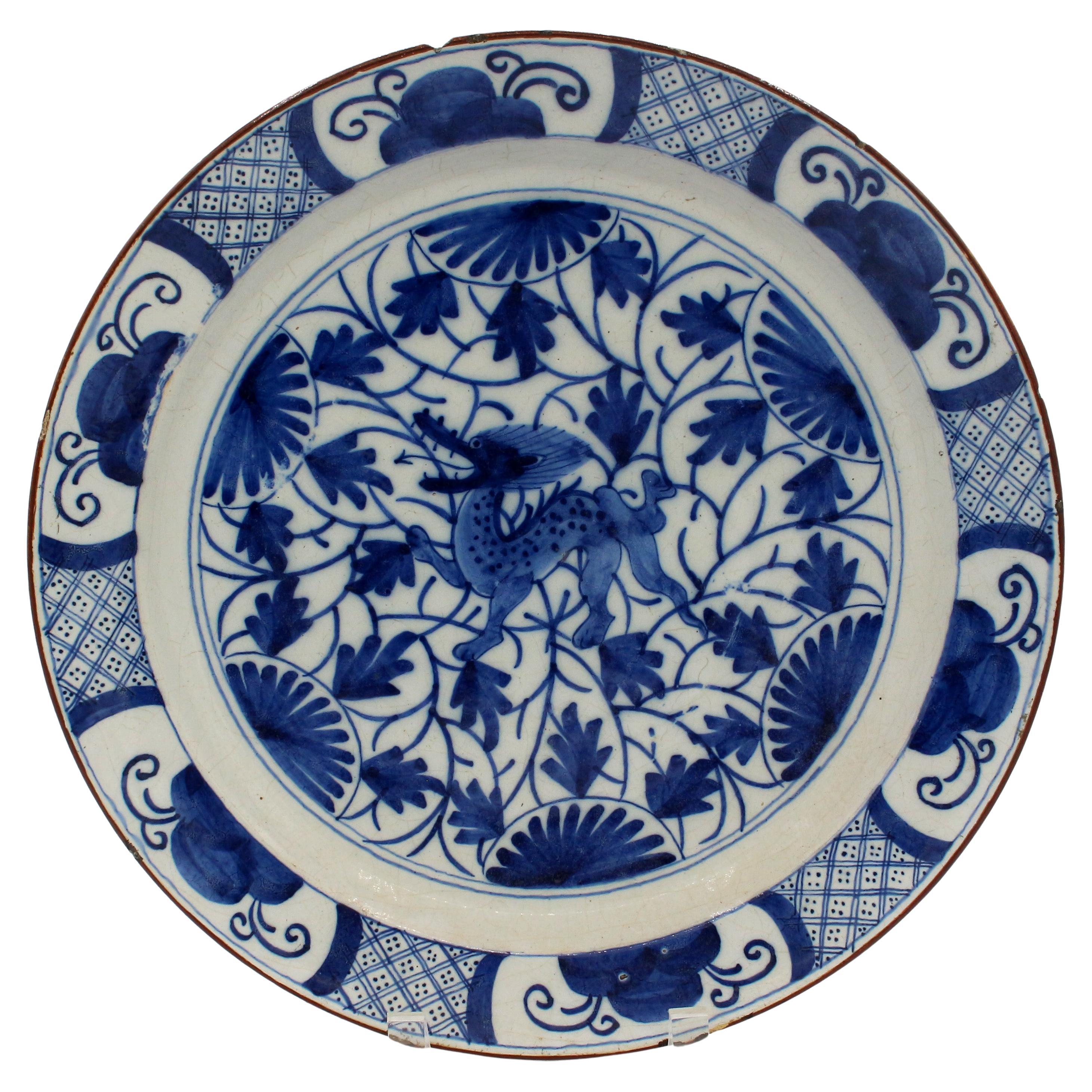 Late 18th Century Delft Blue & White Charger