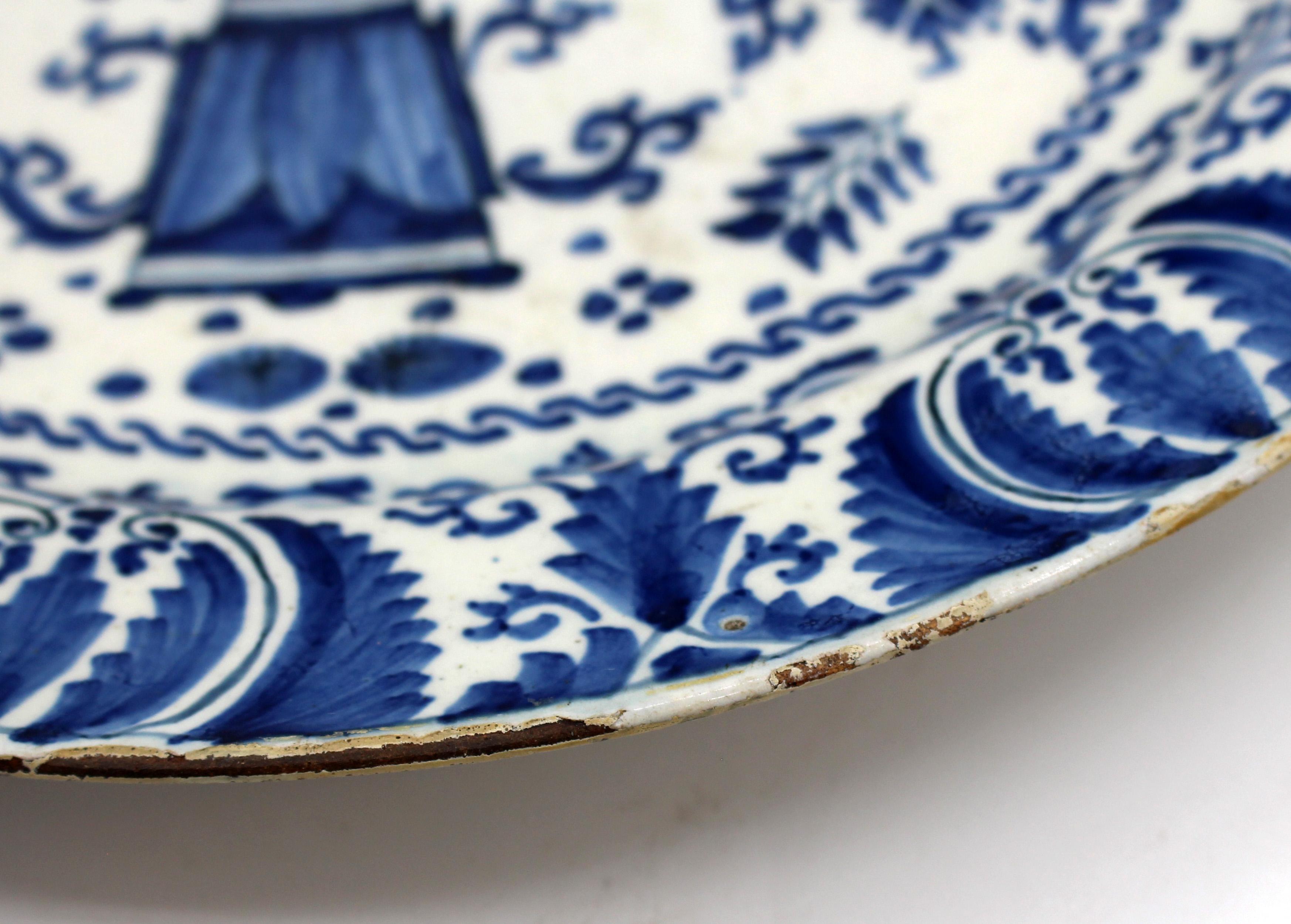 Neoclassical Late 18th Century Delft Chop Plate