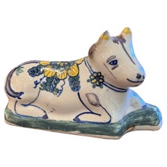 Figurilla de vaca de Delft de finales del siglo XVIII