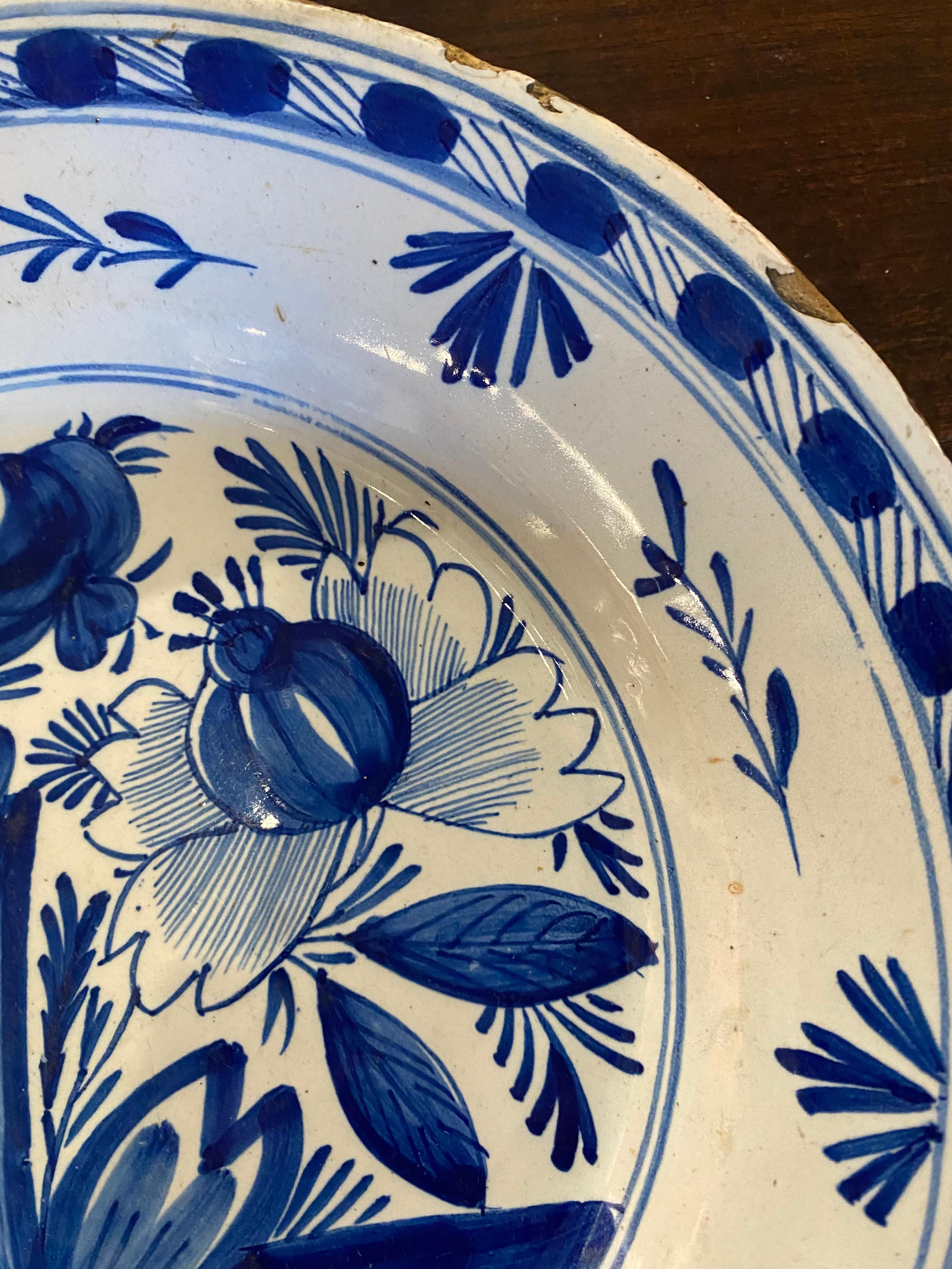 Dutch Late 18th Century Delft Plate For Sale