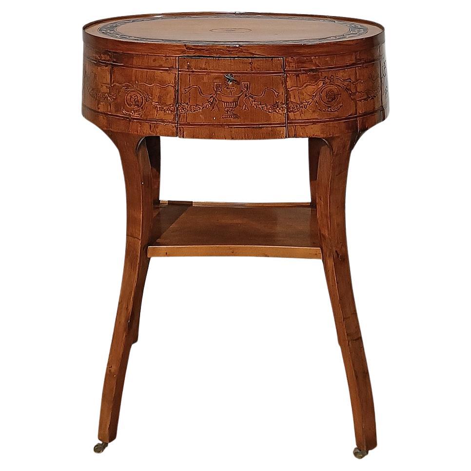 TABLE À CAFÉ DIRECTOIRE DE LA FIN DU XVIIIe SIÈCLE AVEC MARQUETTES