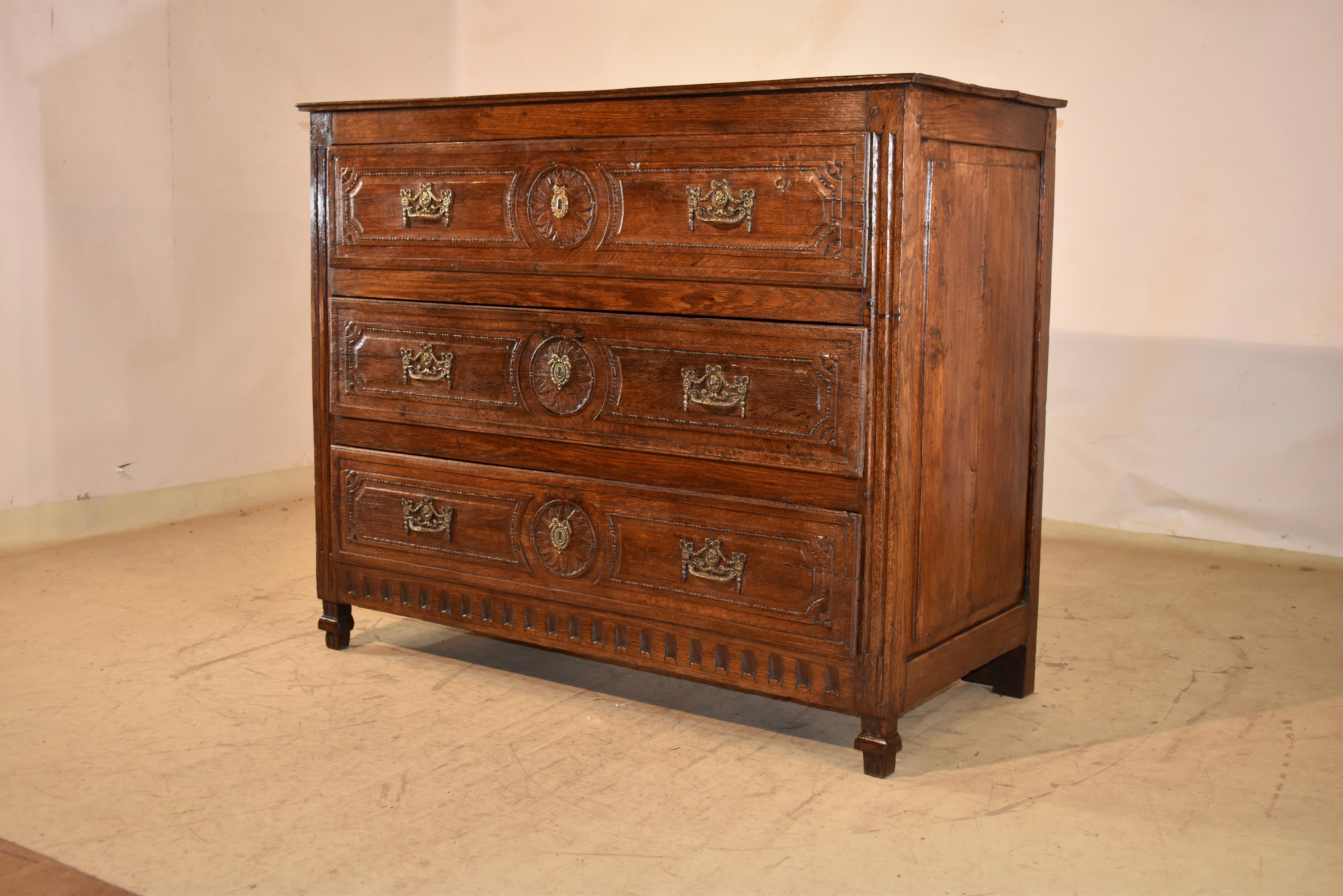 Brass Late 18th Century Directoire Provençal Oak Commode For Sale