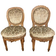 Late 18th Century Directoire Side Chairs, Pair