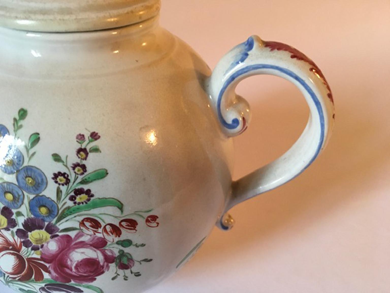 Italy Late 18th Century Doccia Richard Ginori Porcelain Tea Pot Floral Drawings For Sale 12