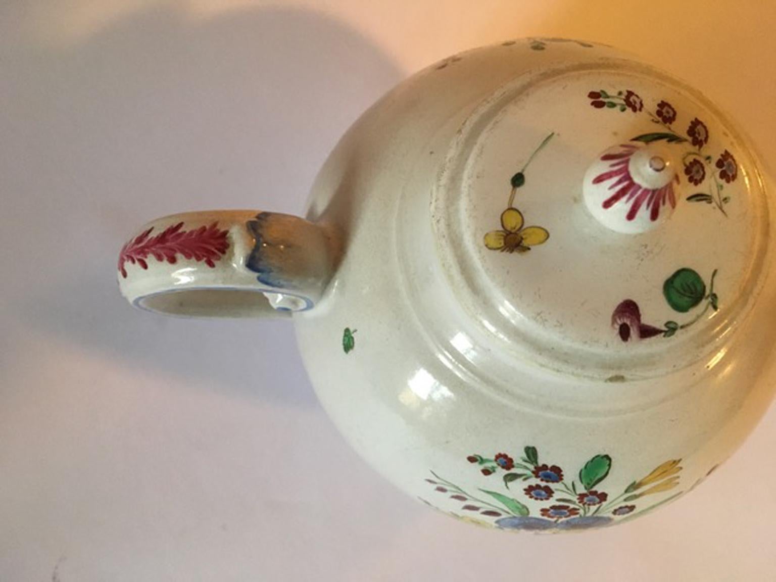 Italy Late 18th Century Doccia Richard Ginori Porcelain Tea Pot Floral Drawings For Sale 13