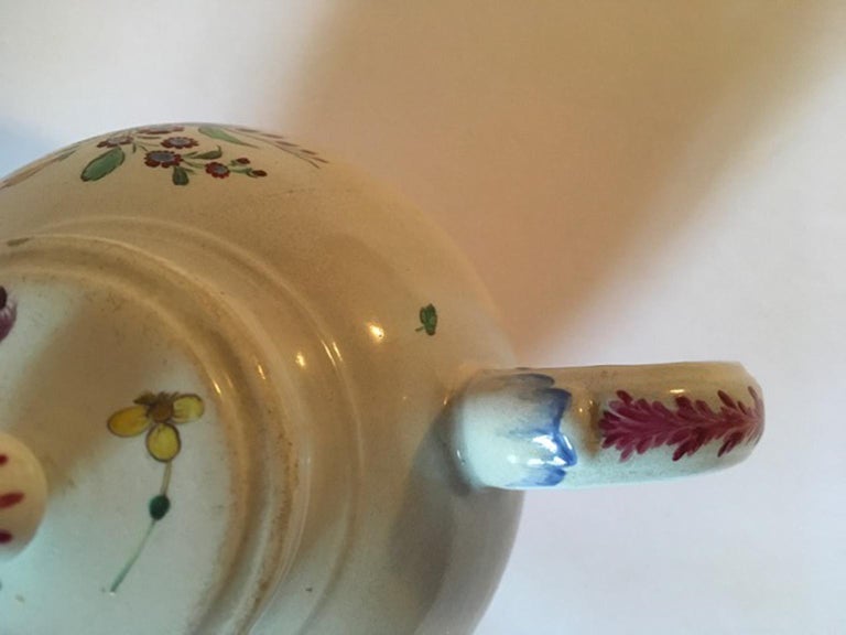 Italy Late 18th Century Doccia Richard Ginori Porcelain Tea Pot Floral Drawings For Sale 3