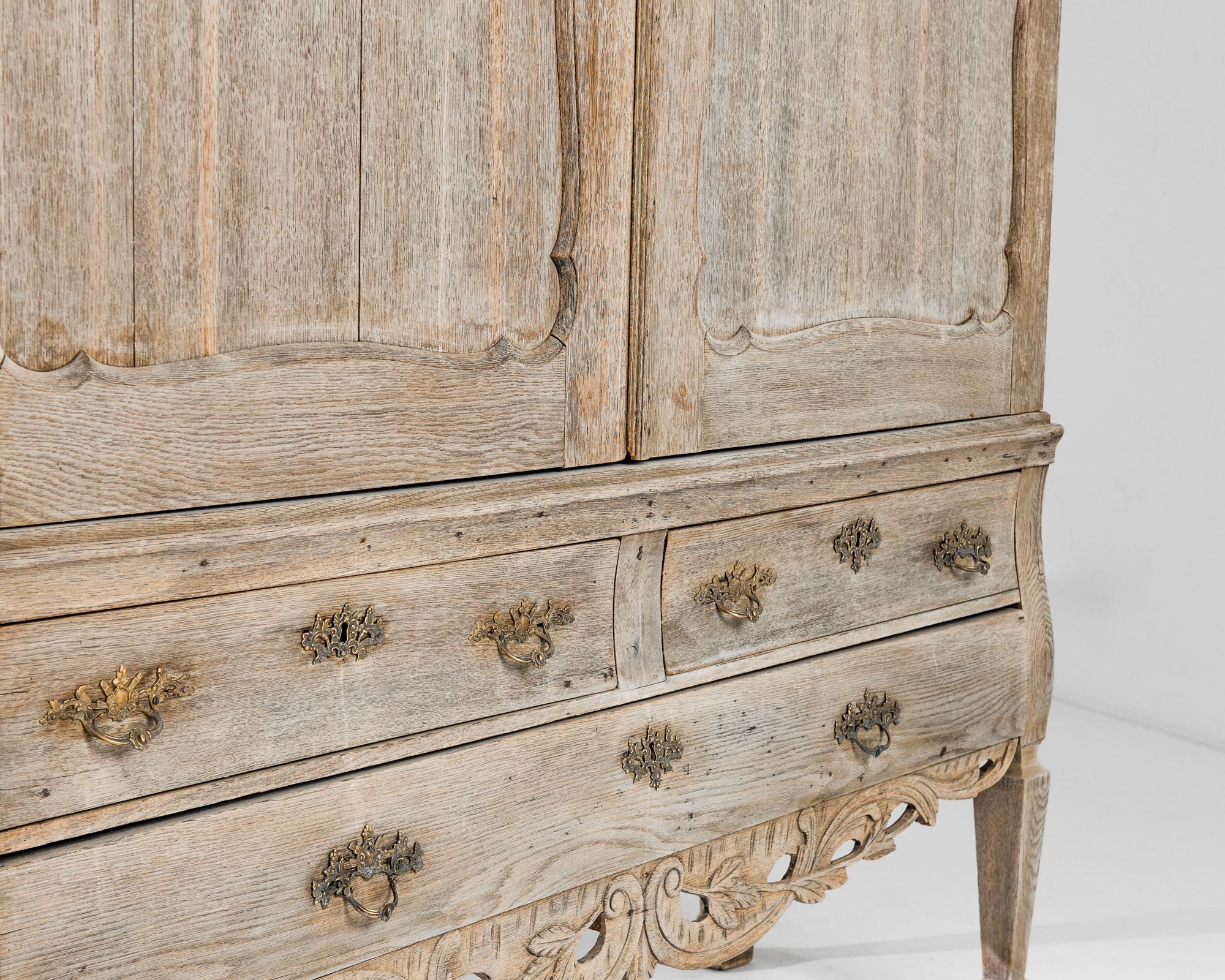 Late 18th Century Dutch Bleached Oak Cabinet  1