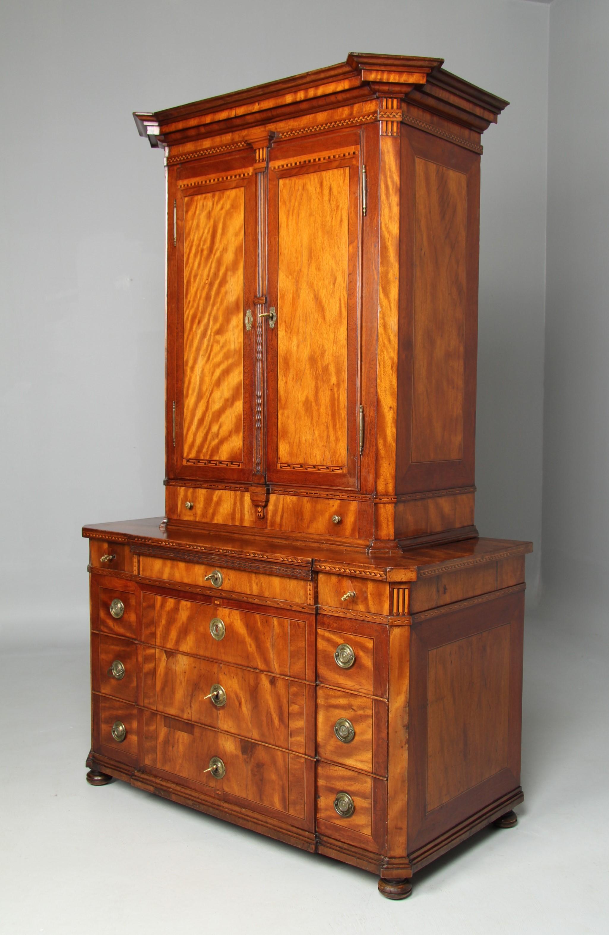 Cassettone Luigi XVI tedesco della fine del XVIII secolo con intarsio, circa 1780 in vendita 7