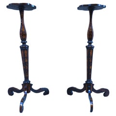 Late 18th Century Dutch Mahogany Marquetry Pair of Pedestals