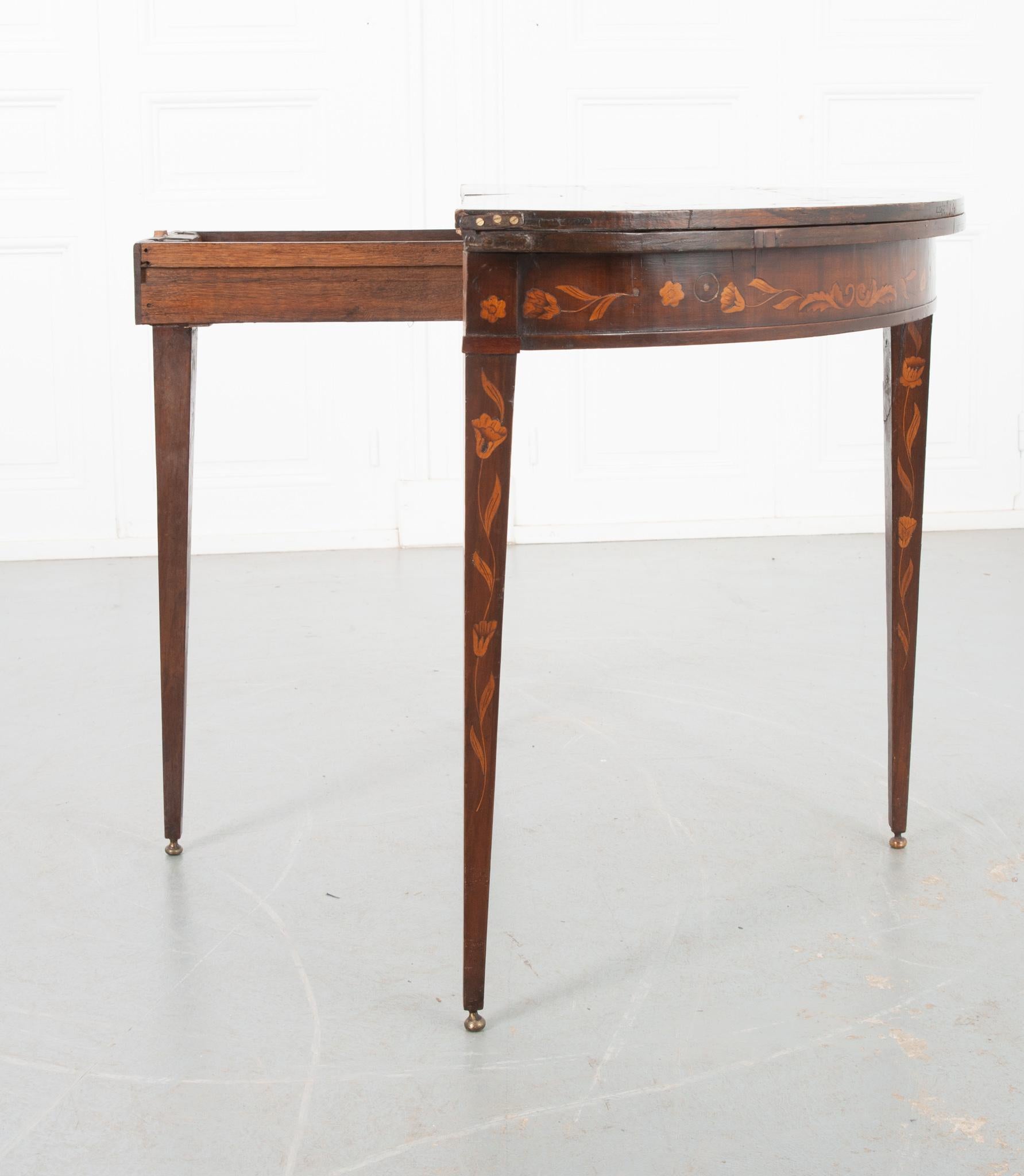 Late 18th Century Dutch Marquetry Game Table For Sale 9
