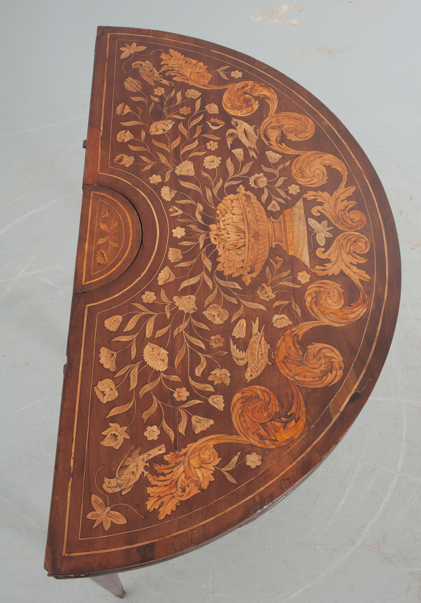 Late 18th Century Dutch Marquetry Game Table For Sale 1