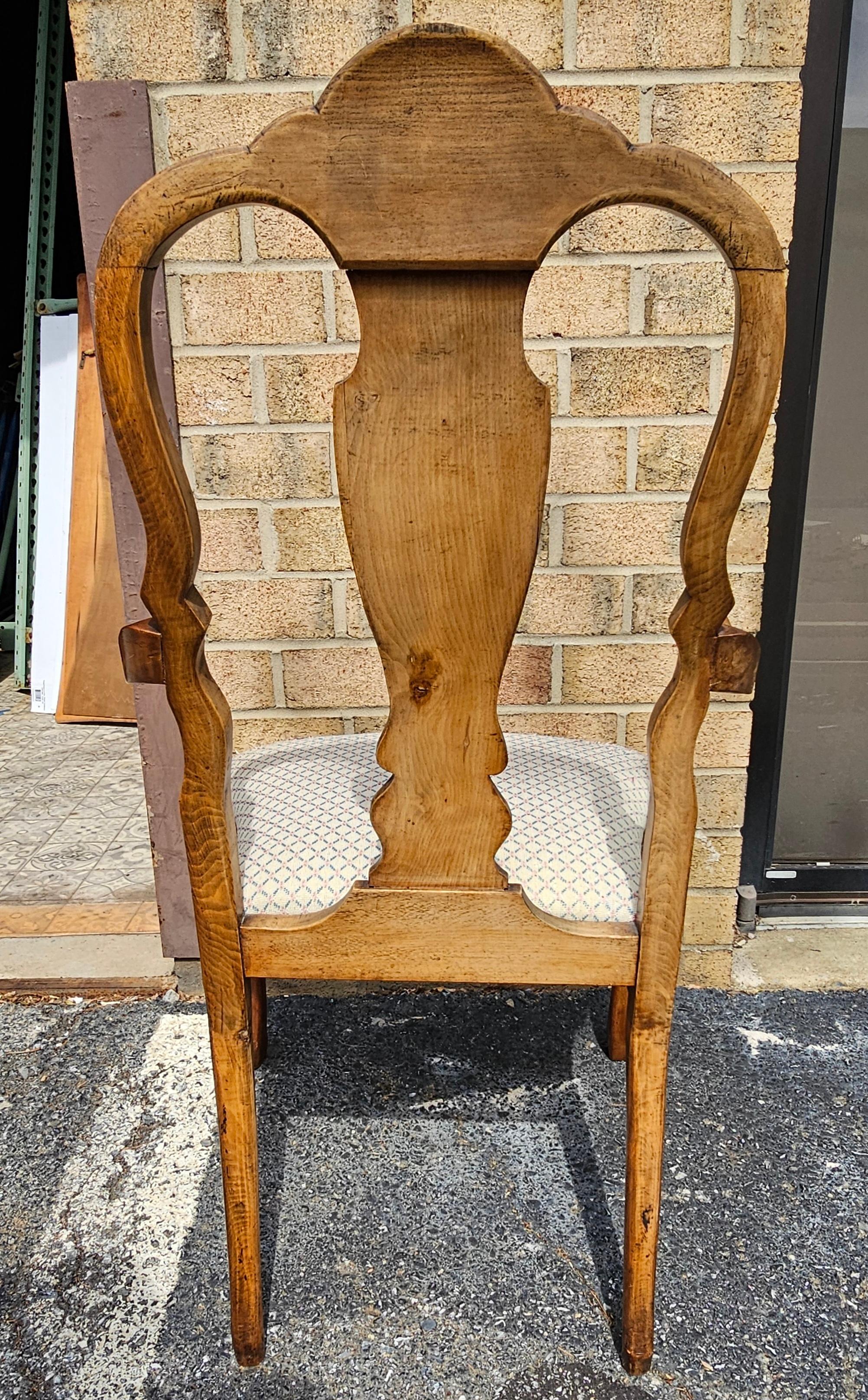 Late 18th Century Dutch Marquetry Mahogany and Upholstered Armchair Desk Chair For Sale 5