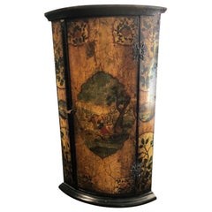Late 18th Century Dutch Painted Bow Front Pine Corner Cupboard