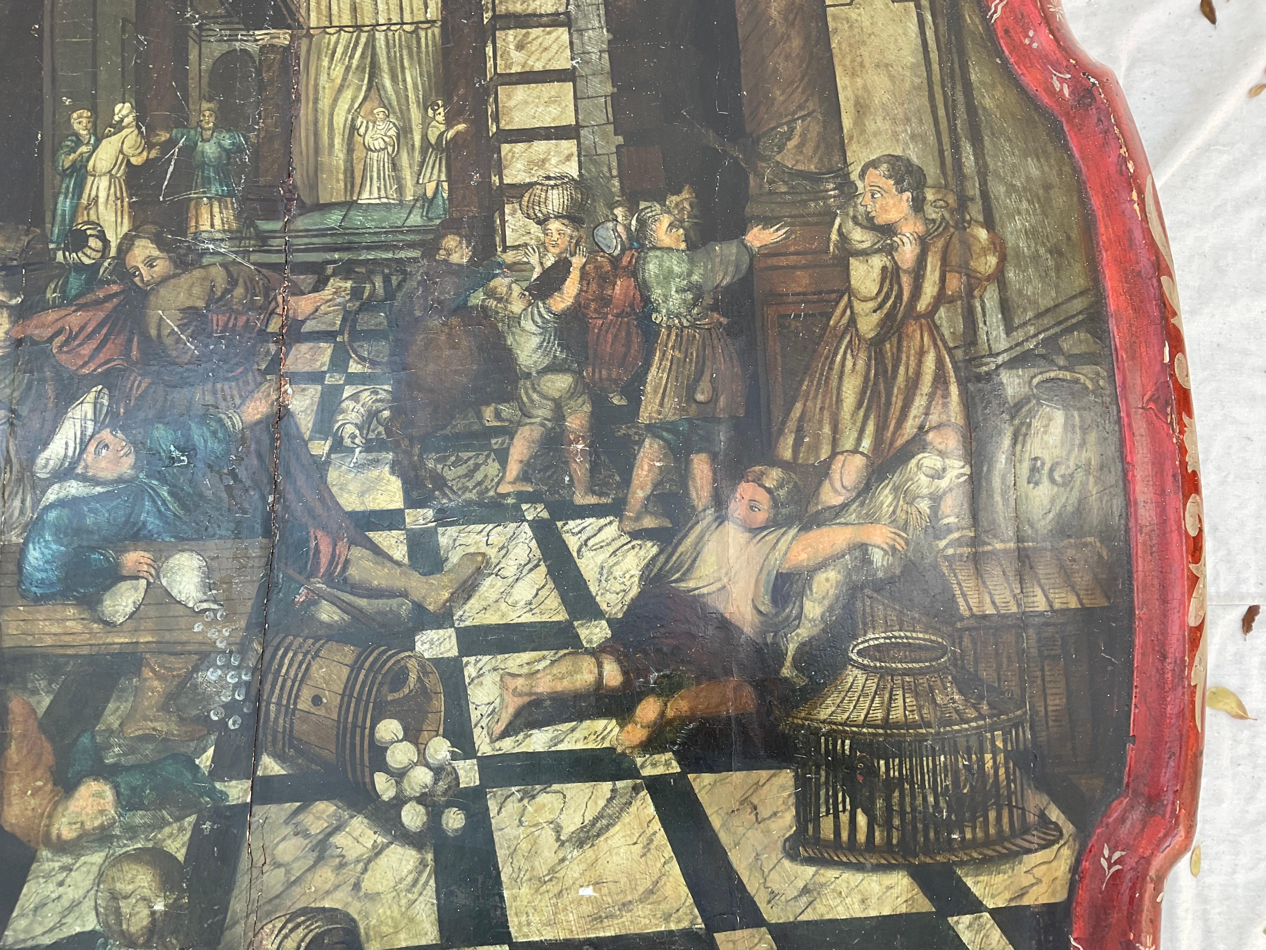 Late 18th Century Dutch Painted Tilt Top Table In Fair Condition In Bradenton, FL