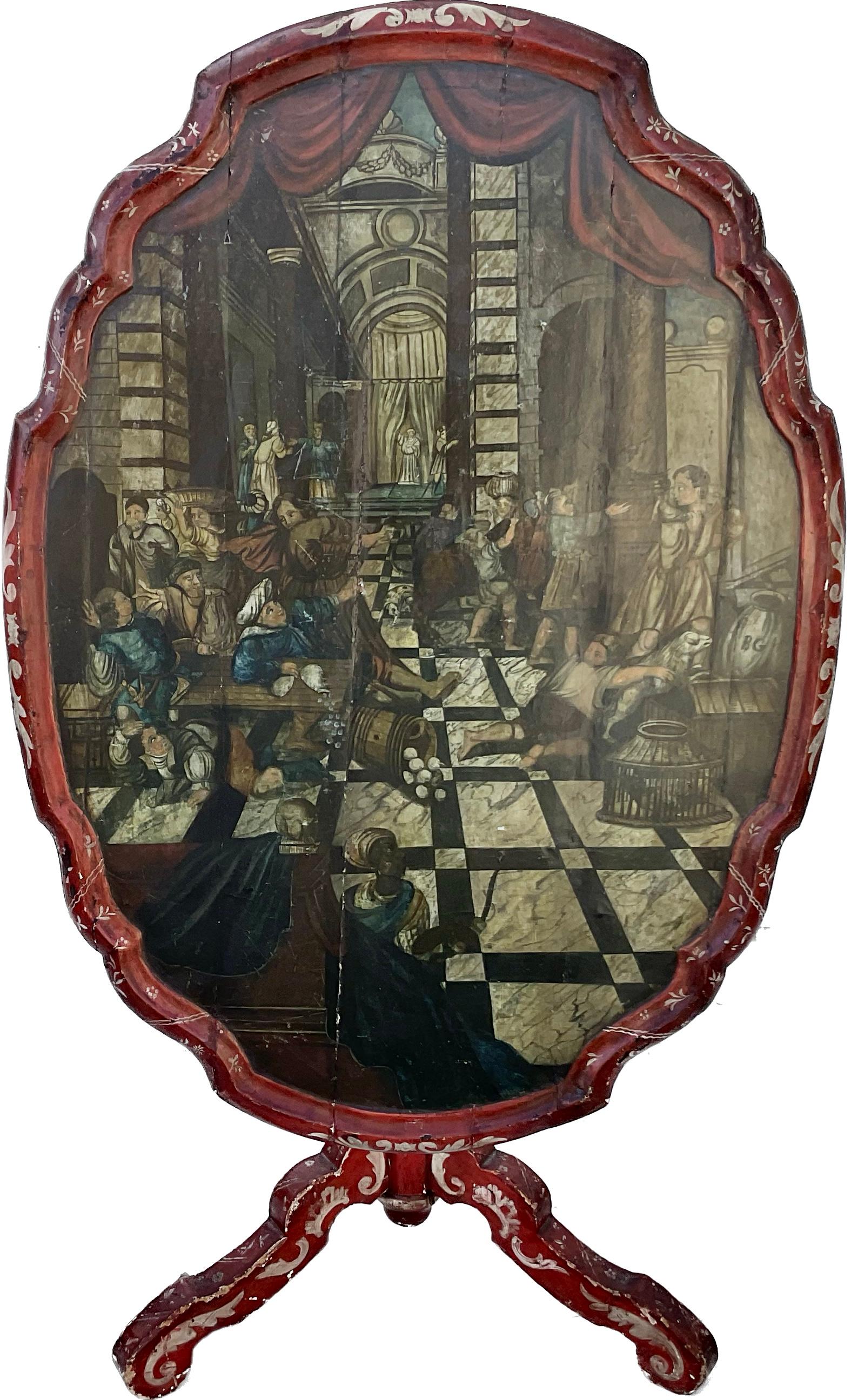 Late 18th Century Dutch Painted Tilt Top Table 2