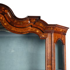 Late 18th Century Dutch walnut marquetry shaped display cabinet