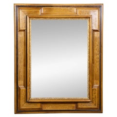 Late 18th Century Dutch Walnut Mirror with Inlaid Panels