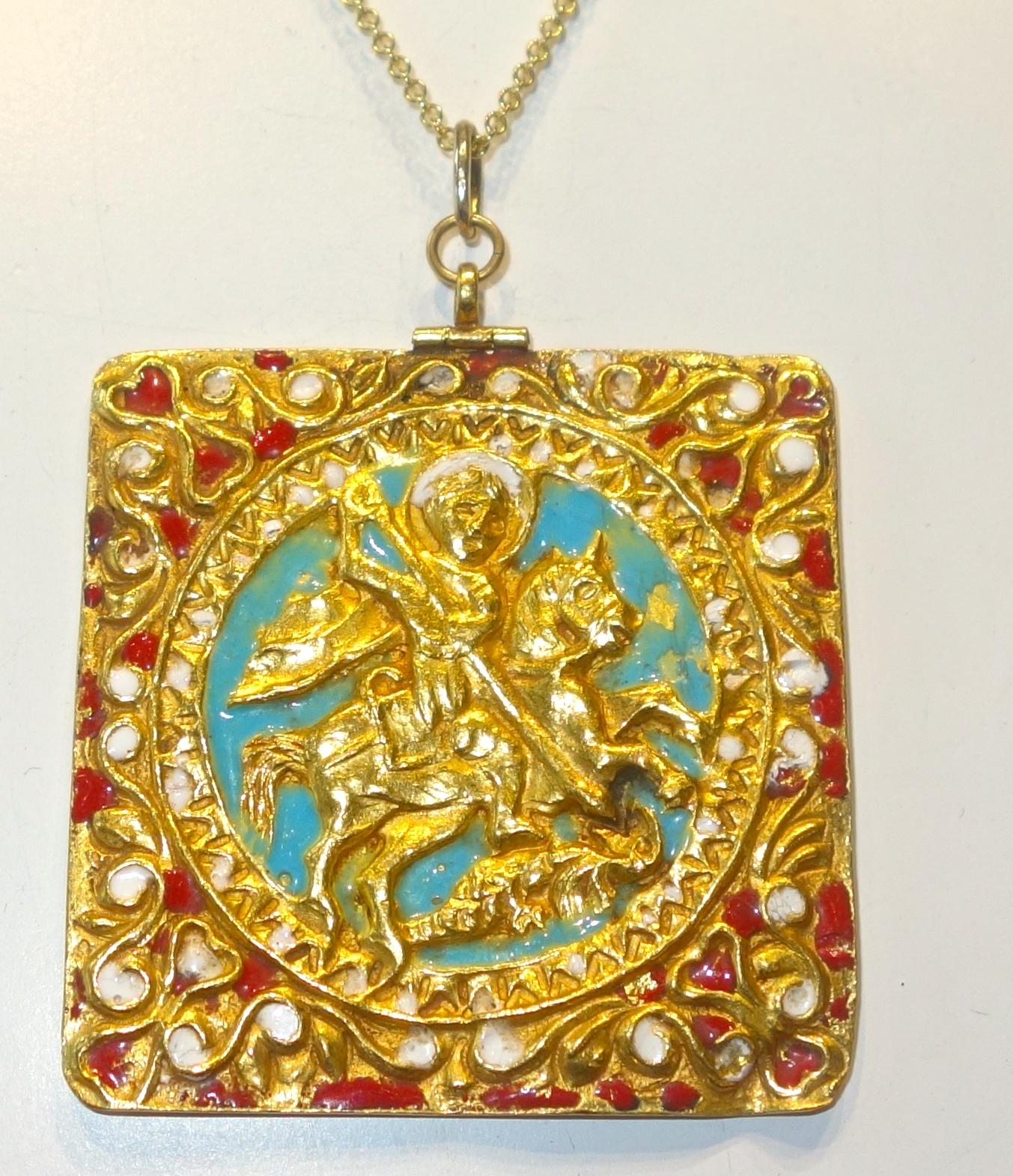 Late 18th-Early 19th Century 18 Karat Gold Enamel Pendant, circa 1790-1800 In Good Condition In Aspen, CO
