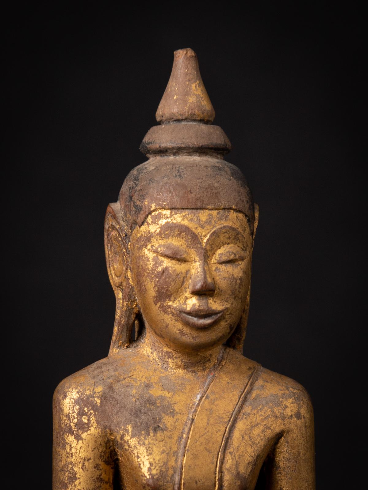 Late 18th Century - Early 19th Century Antique wooden Thai Buddha statue 6