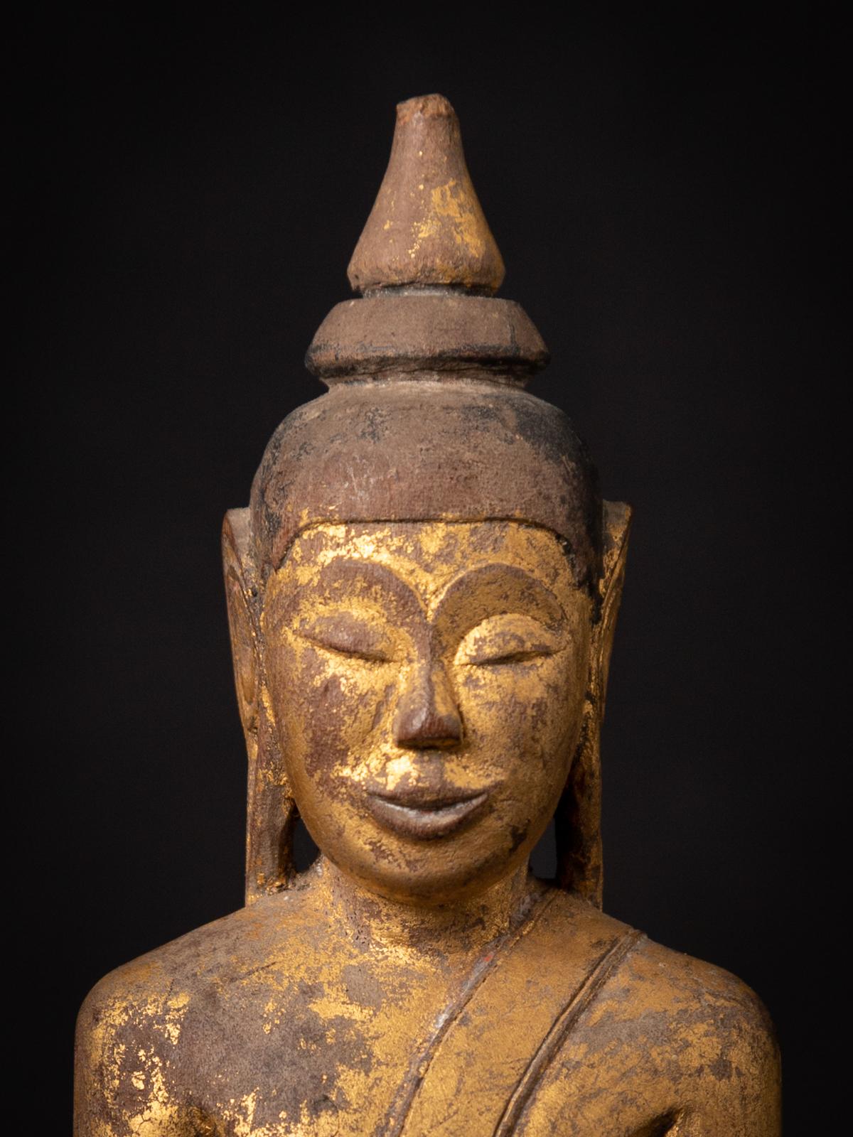Late 18th Century - Early 19th Century Antique wooden Thai Buddha statue 7