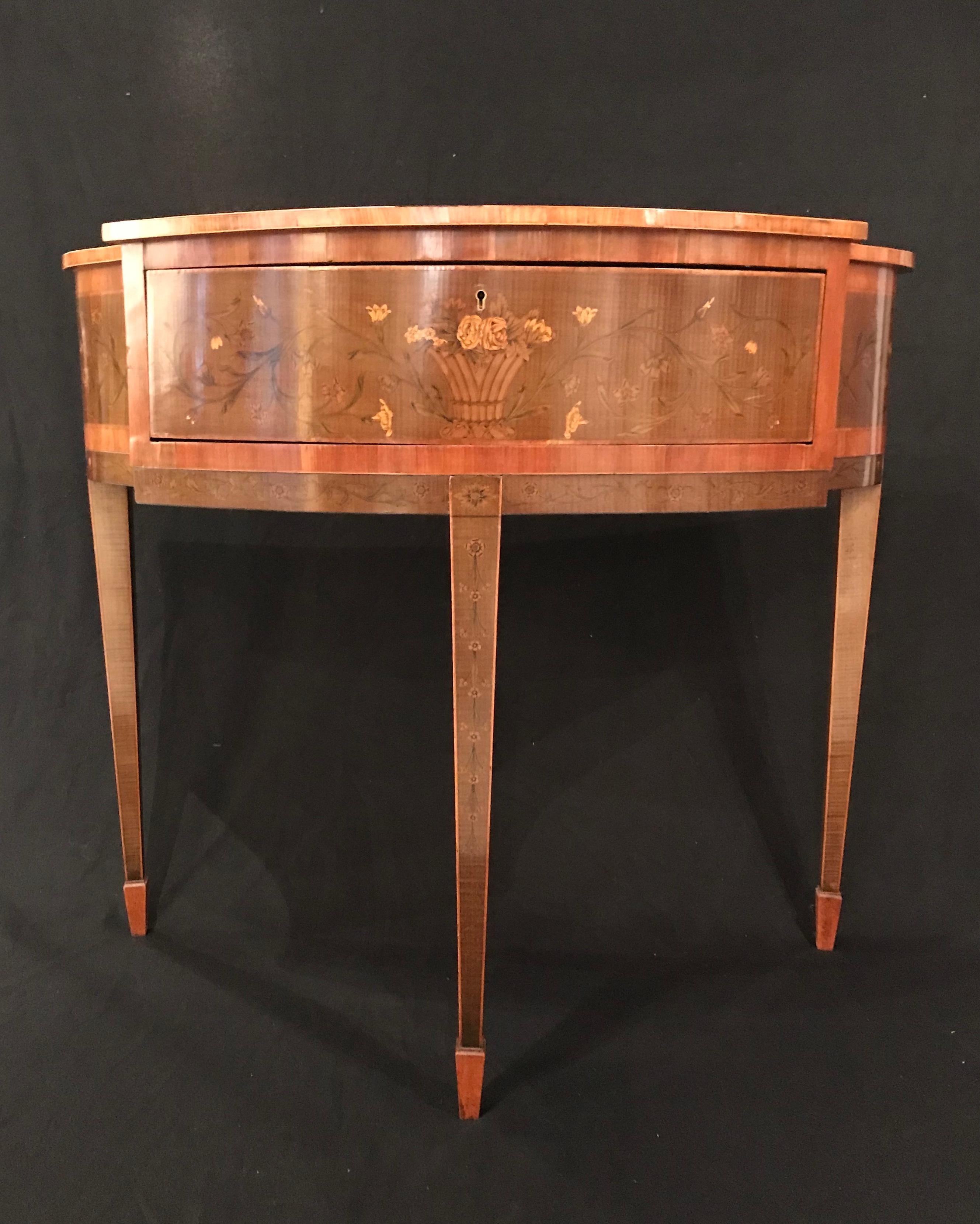 Late 18th Century Edwards & Roberts Tulipwood Ornate Floral Design Side Table For Sale 2