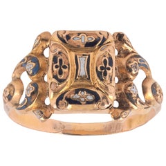 Anello a veleno in oro smaltato della fine del 18° secolo, circa 1790