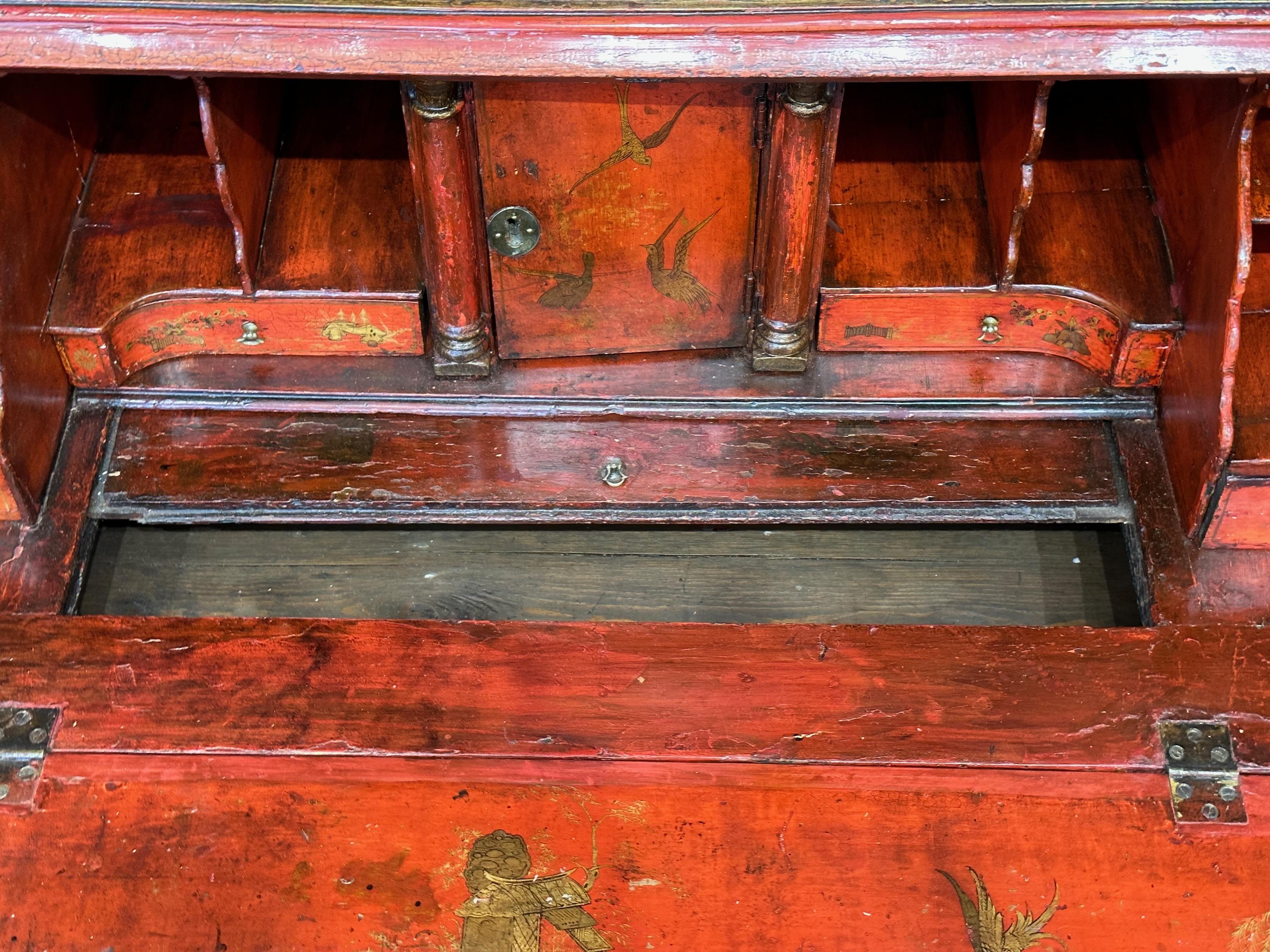 Late 18th Century English Chinoiserie Decorated Secretary Desk 4